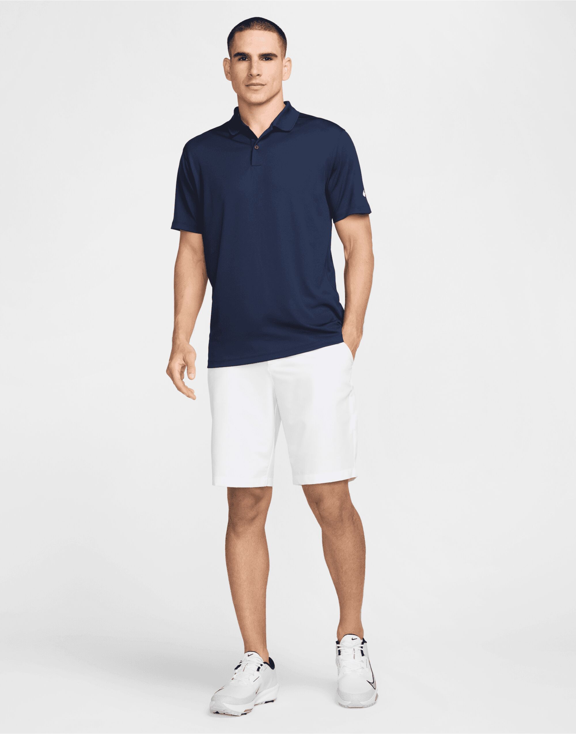 DH0824 Dri-FIT Victory Solid Polo Obsidian/White