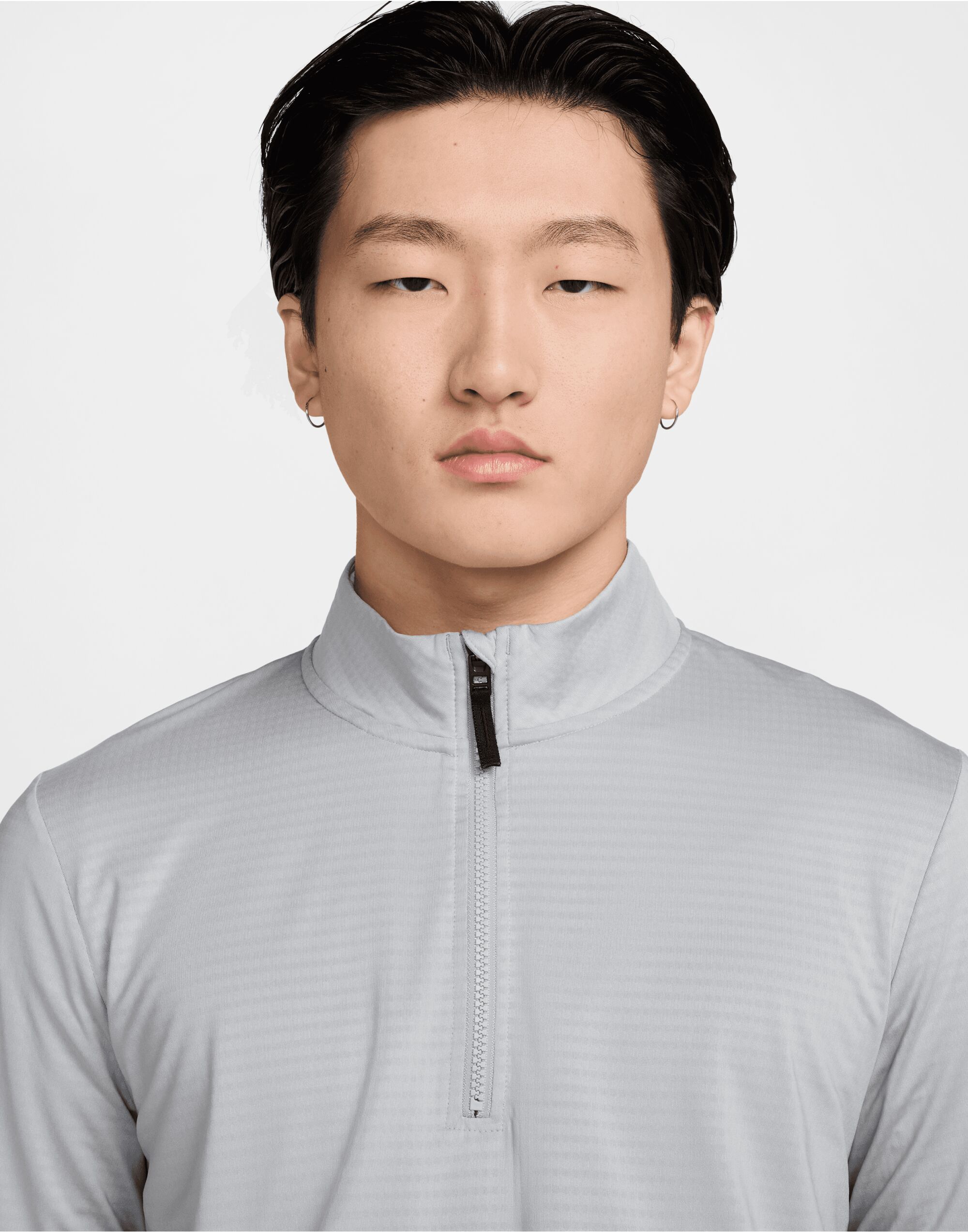 FD5837 Wolf Grey/Black Dri-Fit 1/2 Zip Top