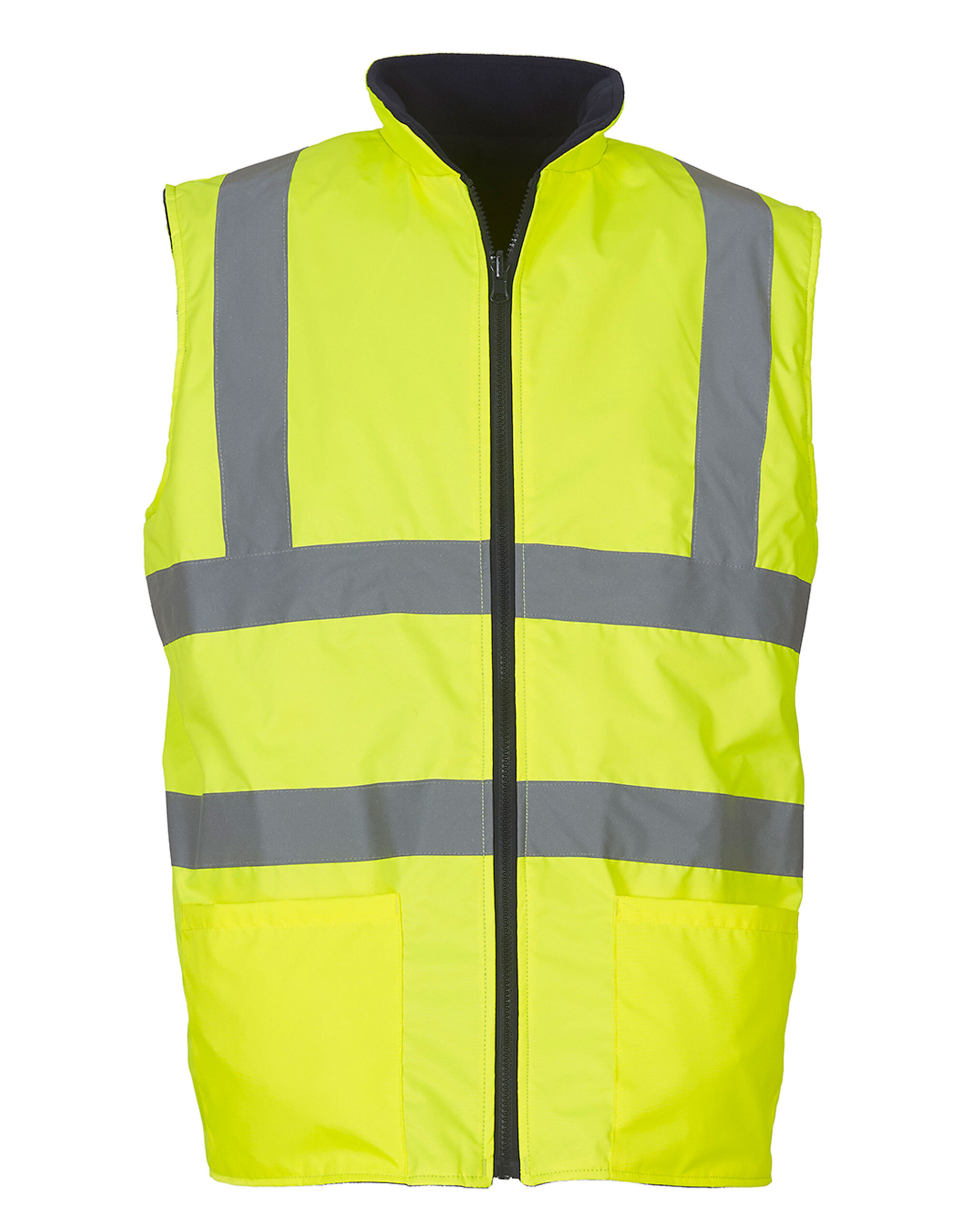 HV008F Hi-Vis Reversible Fleece Vest Hi-Vis Yellow