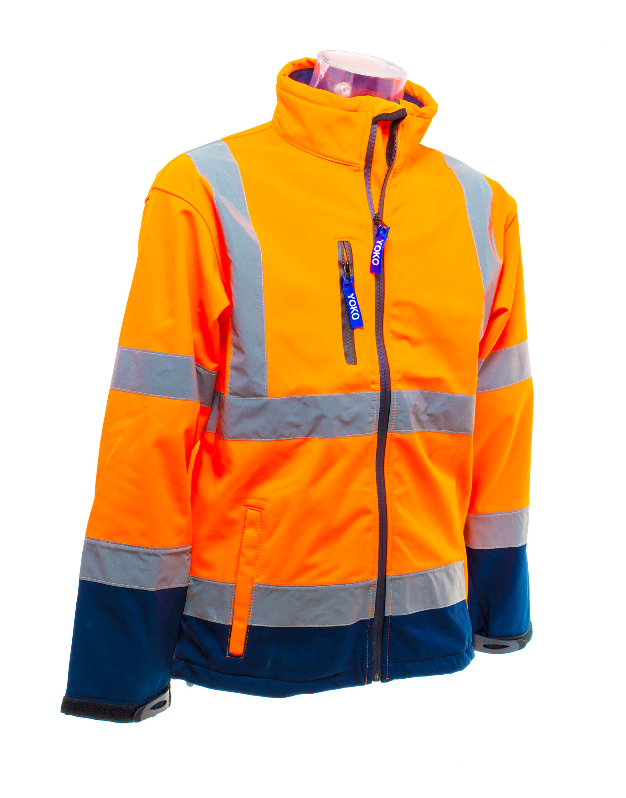 HVK09 Hi-Vis Softshell Jacket Hi Vis Orange/Navy