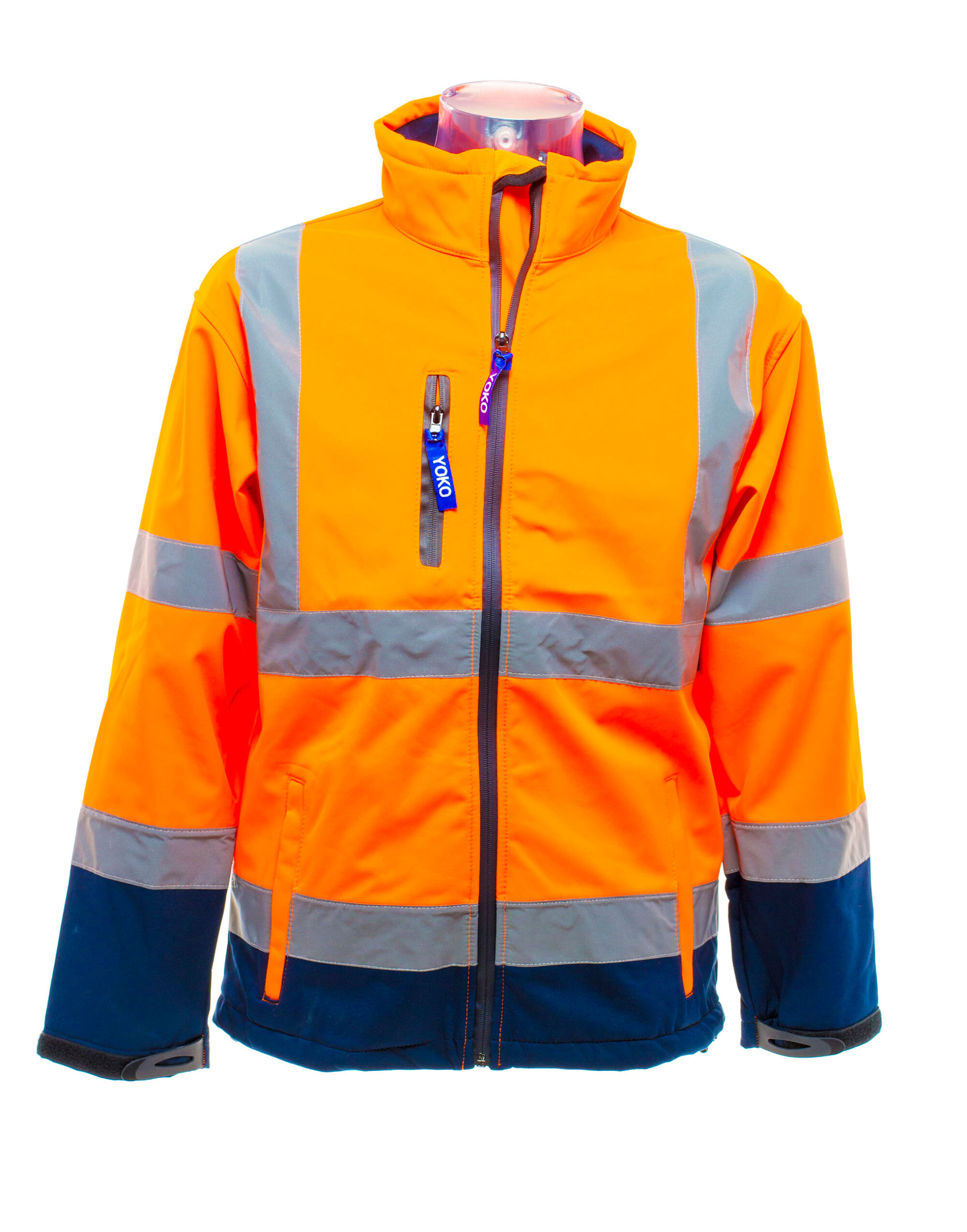 HVK09 Hi-Vis Softshell Jacket Hi Vis Orange/Navy