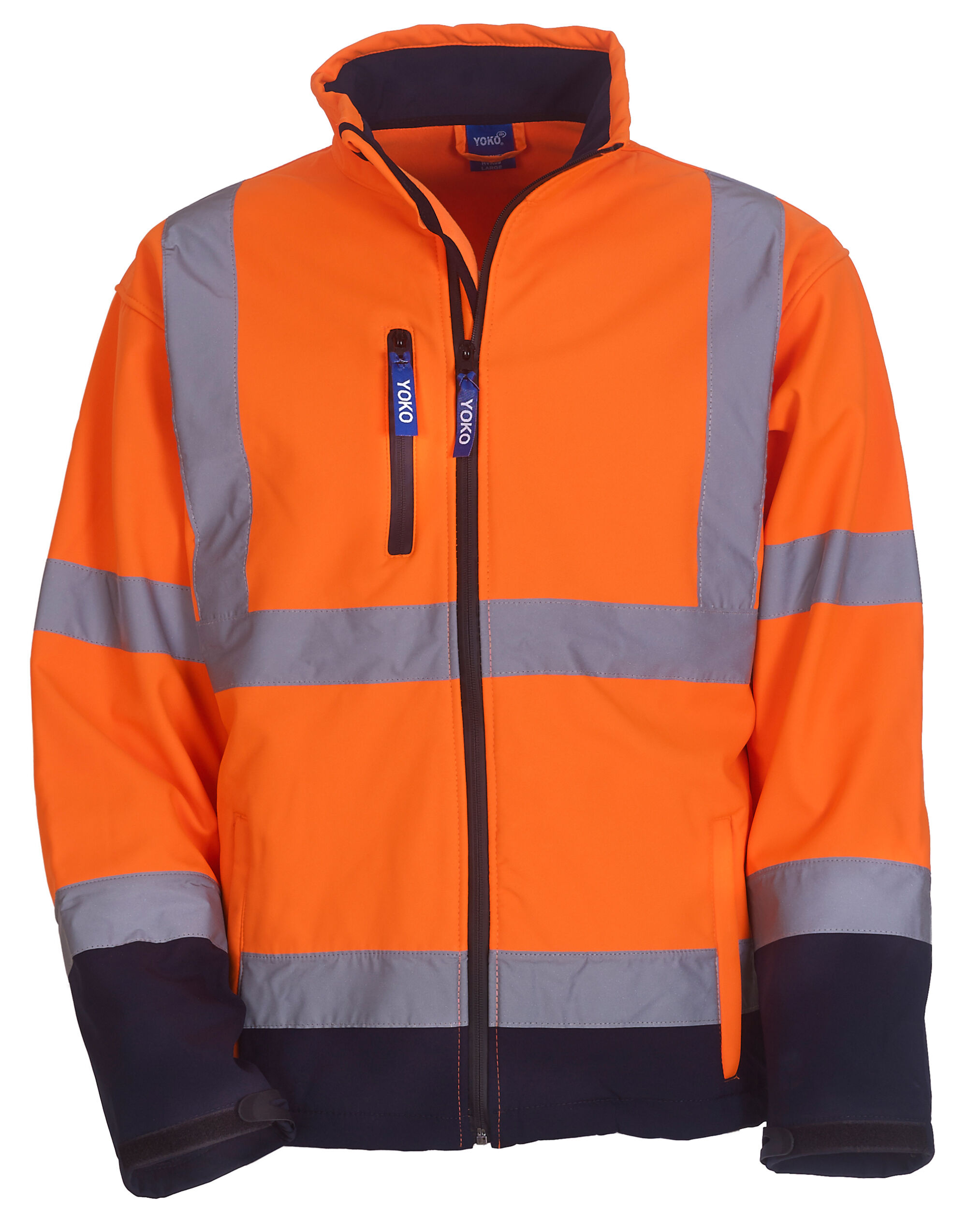 HVK09 Hi Vis Orange/Navy Hi-Vis Softshell Jacket