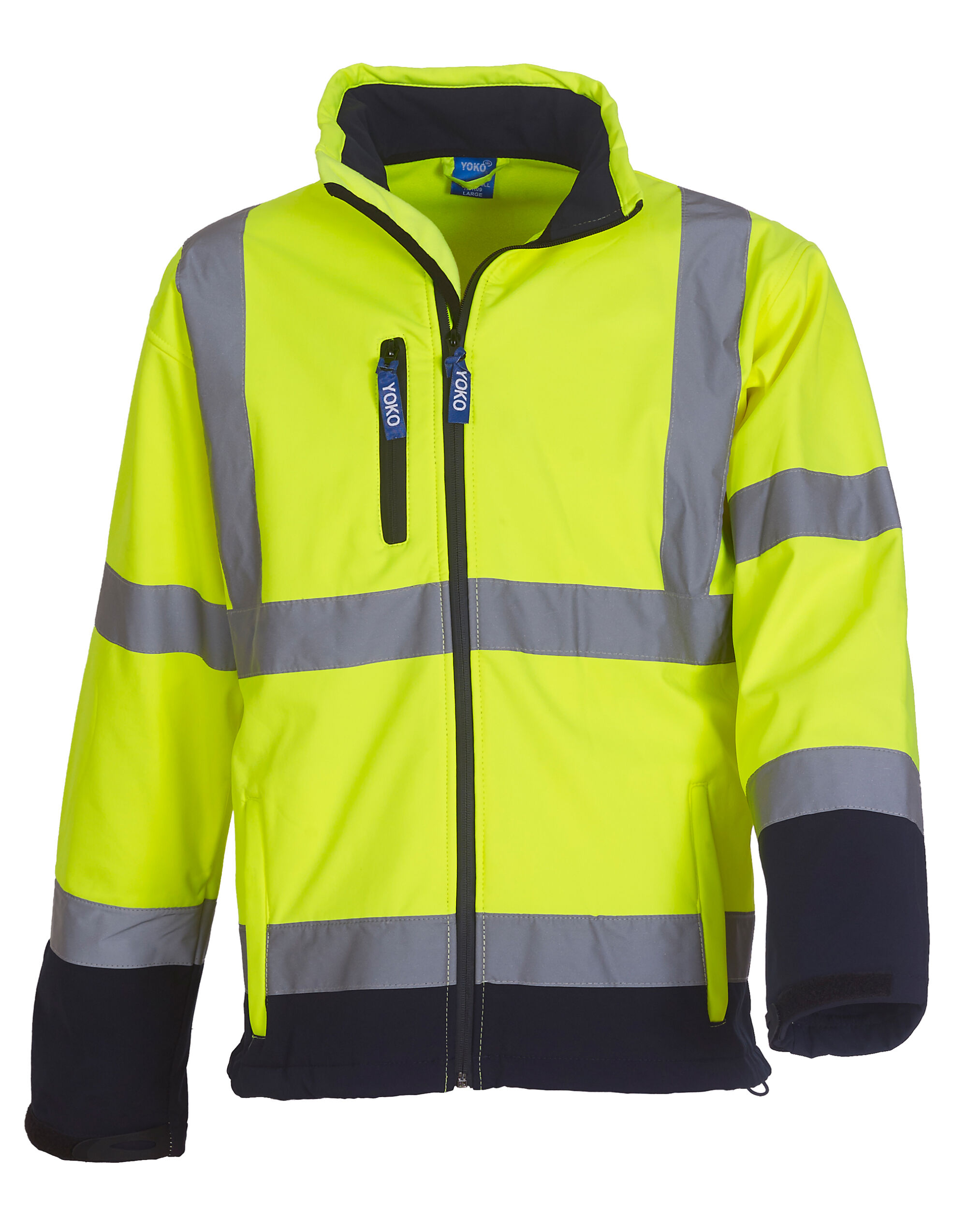 HVK09 Hi-Vis Yellow/Navy Hi-Vis Softshell Jacket HVK09 Hi-Vis Yellow/Navy Hi-Vis Softshell Jacket