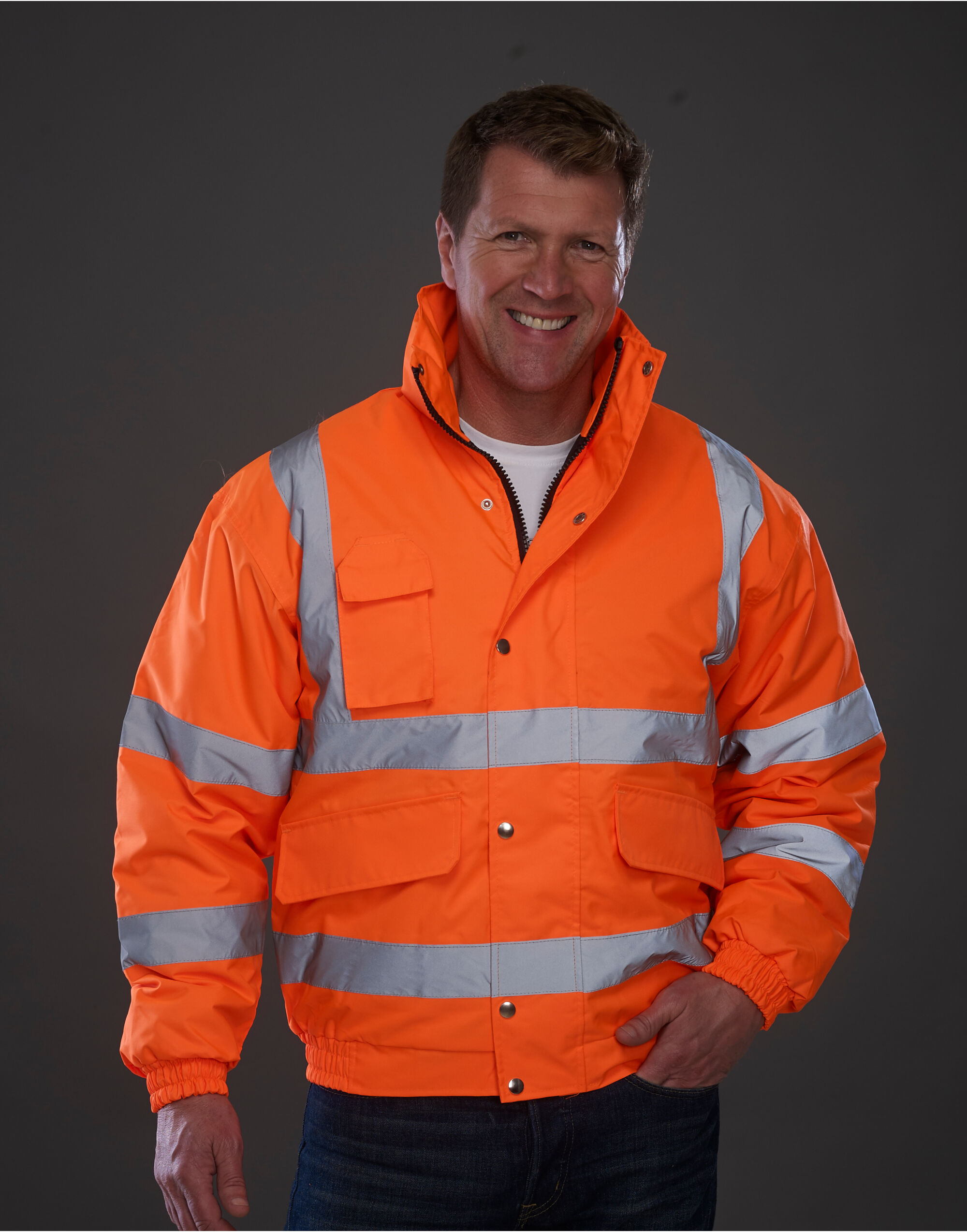 HVP211 Hi-Vis Classic Bomber Jacket Hi Vis Orange
