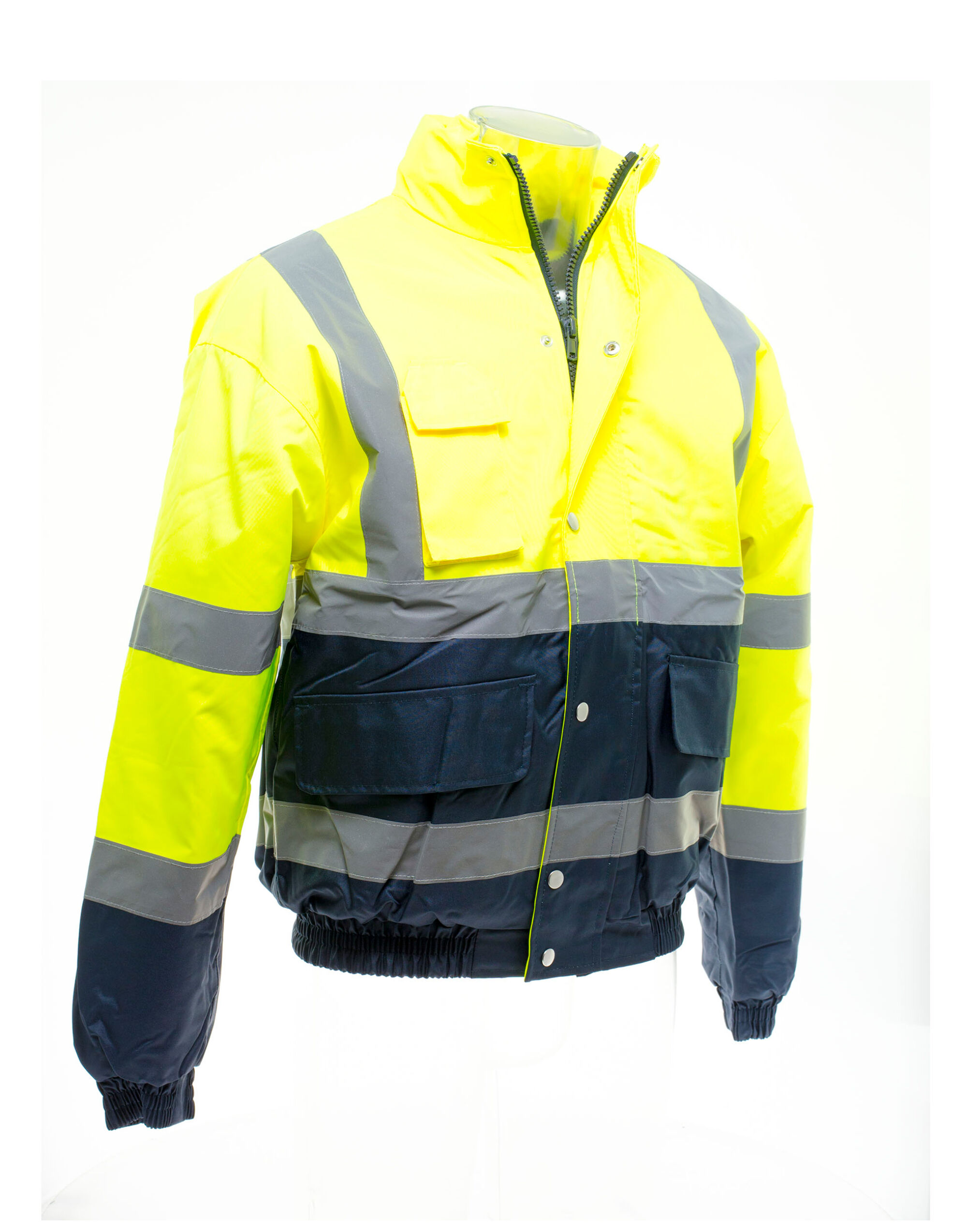 HVP218 Hi-Vis 2 Tone Bomber Jacket Hi-Vis Yellow/Navy