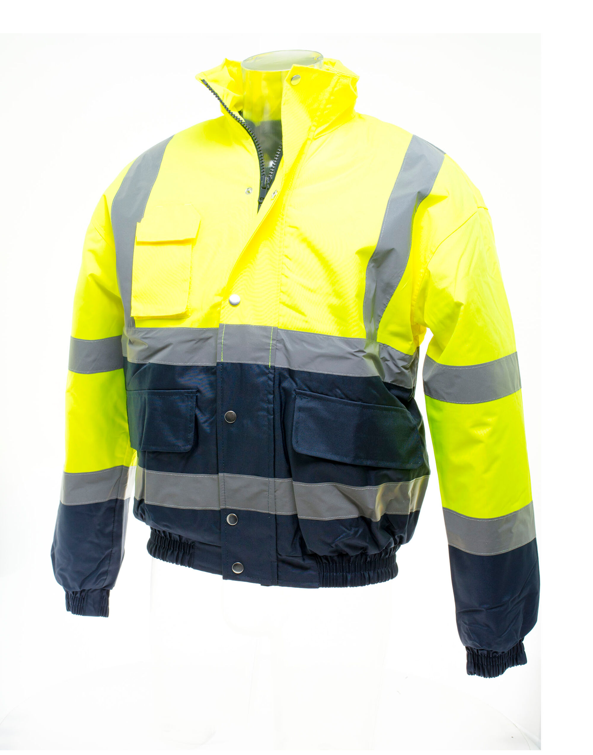 HVP218 Hi-Vis 2 Tone Bomber Jacket Hi-Vis Yellow/Navy