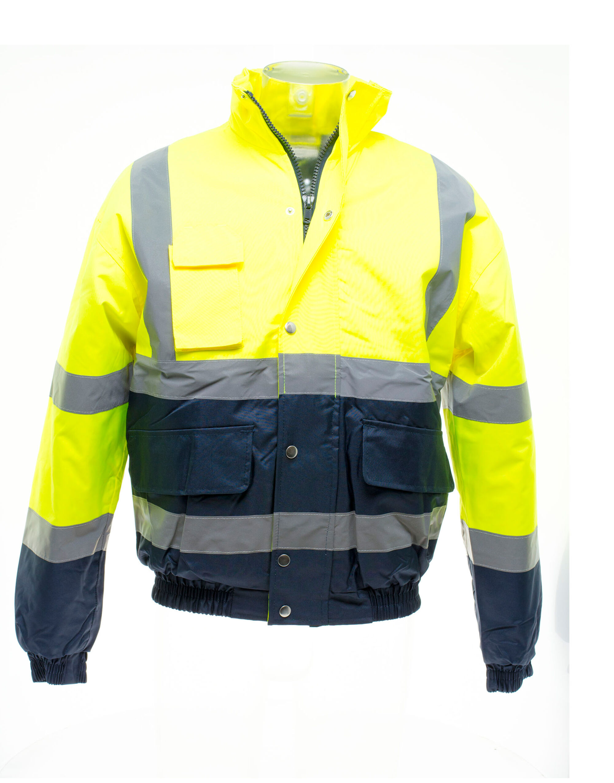 HVP218 Hi-Vis 2 Tone Bomber Jacket Hi-Vis Yellow/Navy
