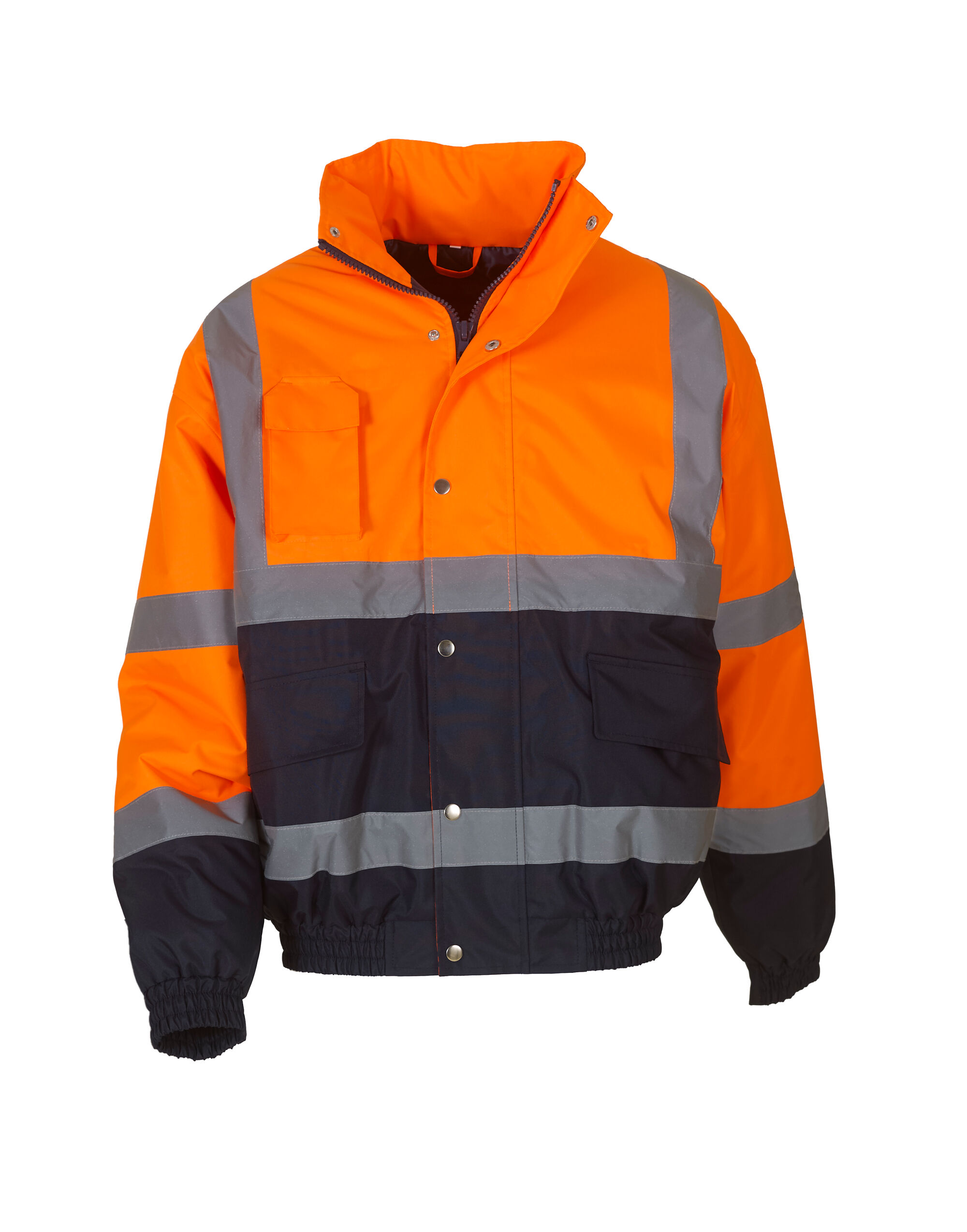 HVP218 Orange/Navy Hi-Vis 2 Tone Bomber Jacket