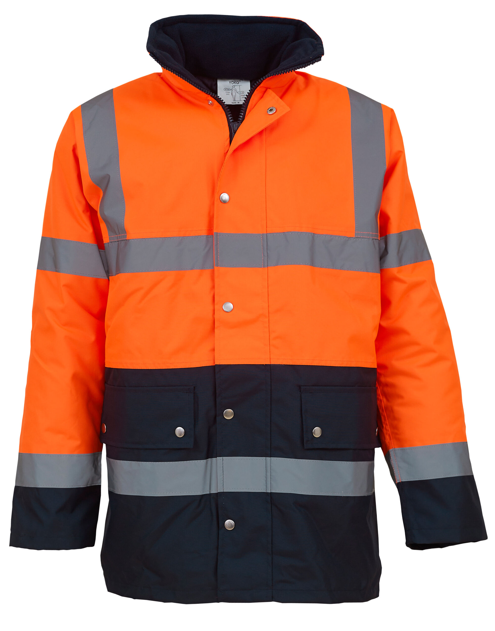 HVP302-3M Hi-Vis Two Tone Motorway Jacket Hi Vis Orange/Navy