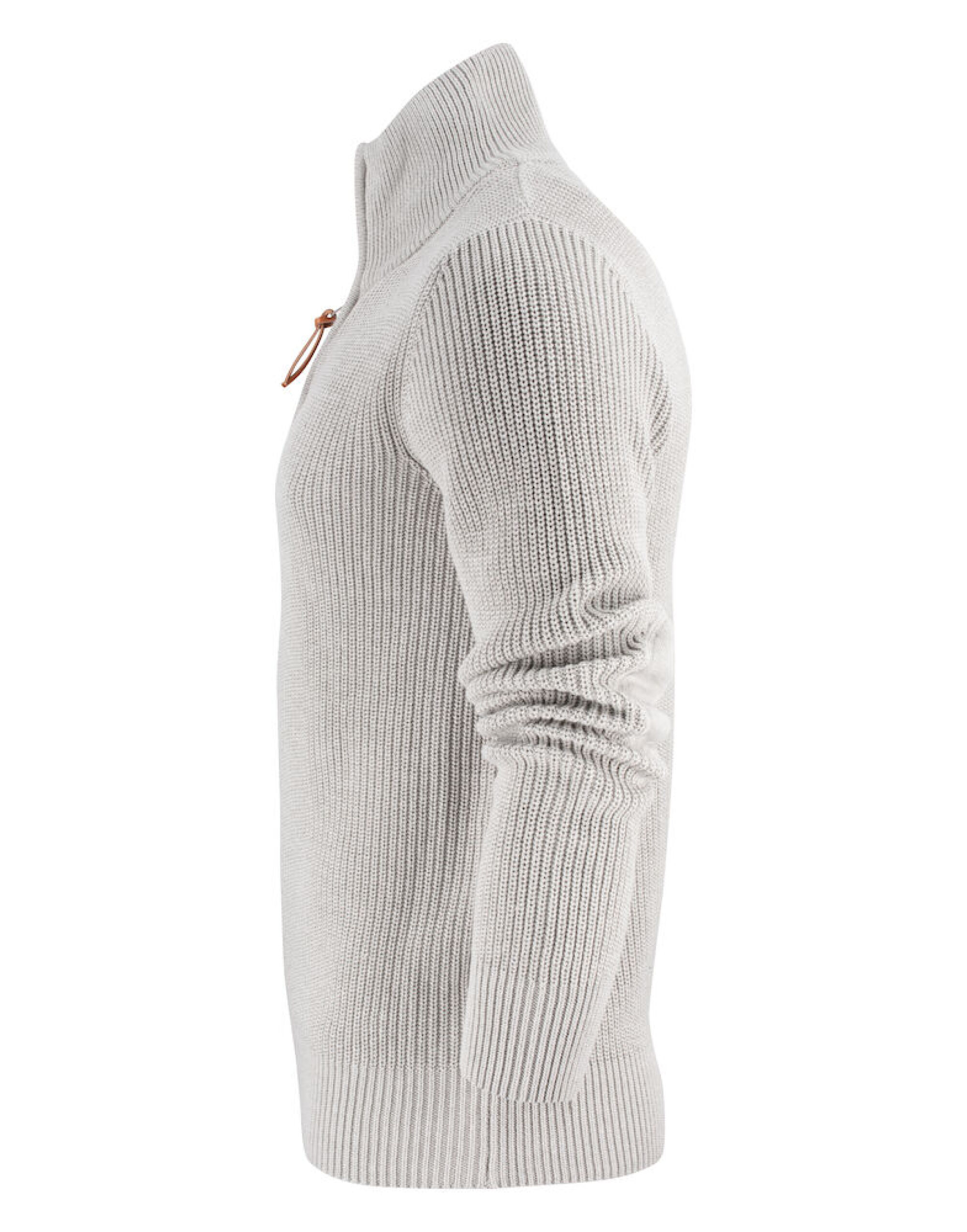 HAR2112505 Grey Melange Flatwillow Heavy Knit 1/2 Zip Sweater