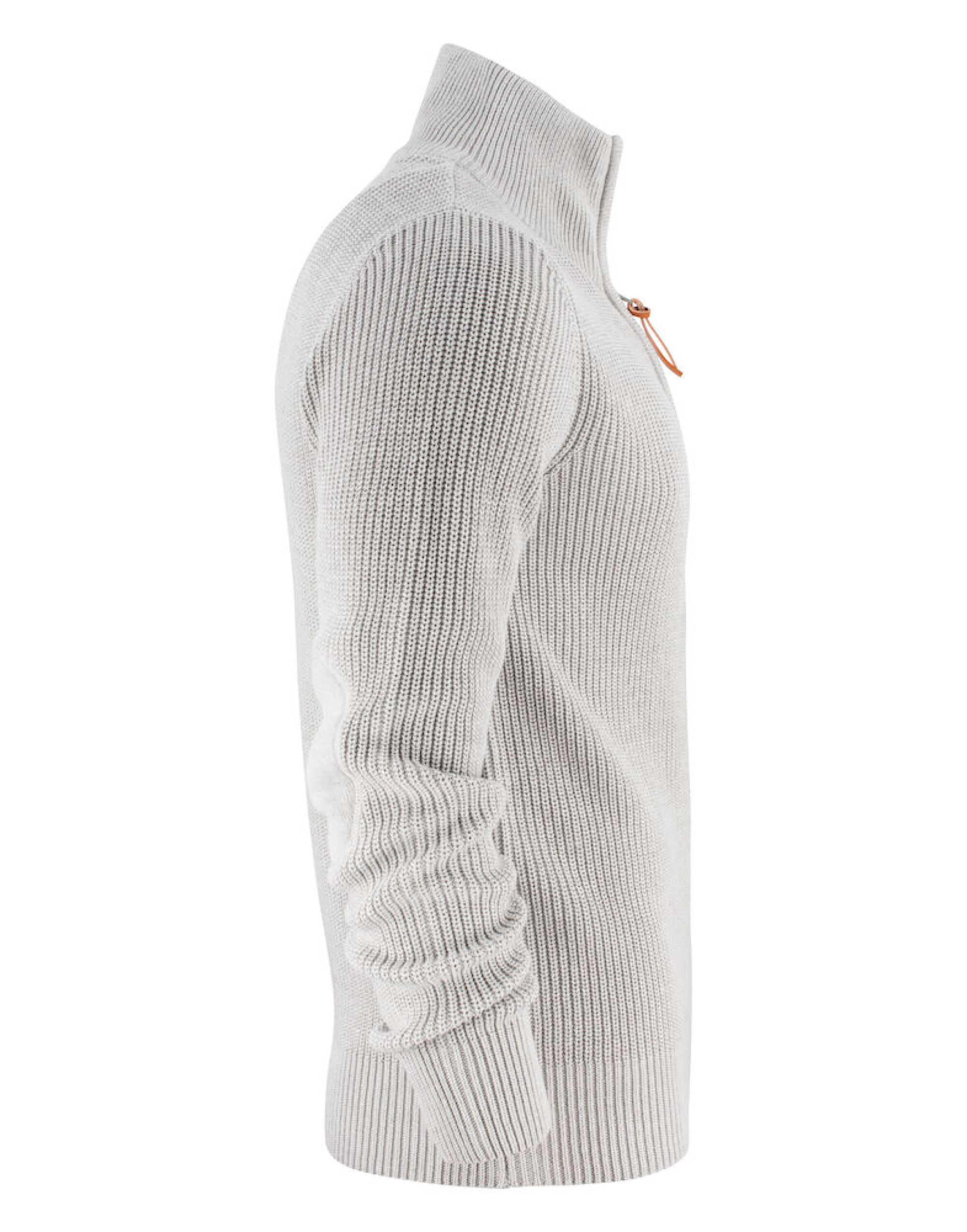 HAR2112505 Grey Melange Flatwillow Heavy Knit 1/2 Zip Sweater