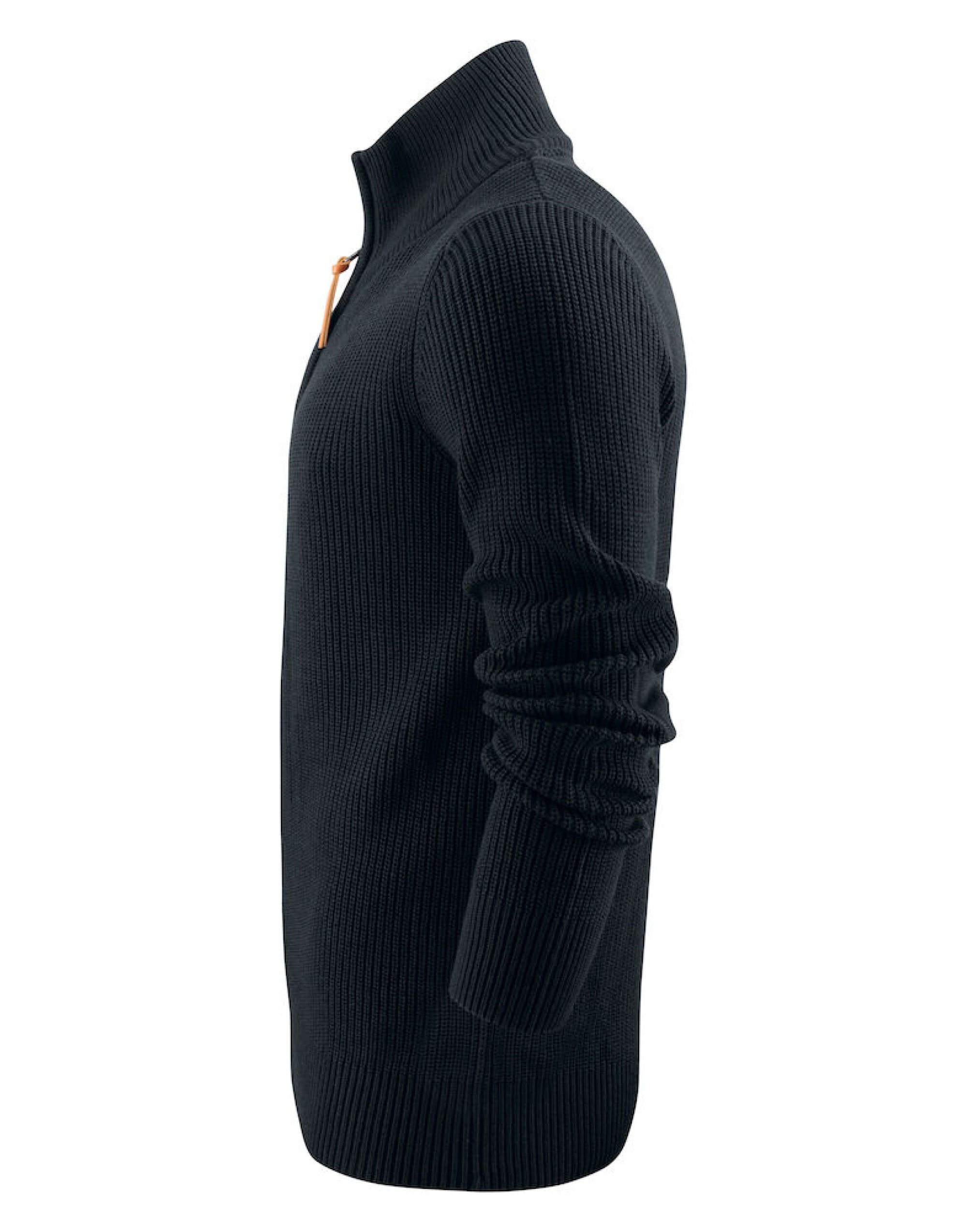 HAR2112505 Flatwillow Heavy Knit 1/2 Zip Sweater Black