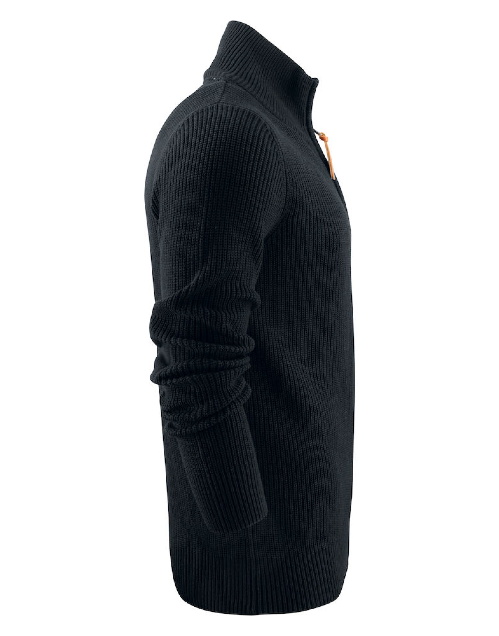 HAR2112505 Black Flatwillow Heavy Knit 1/2 Zip Sweater
