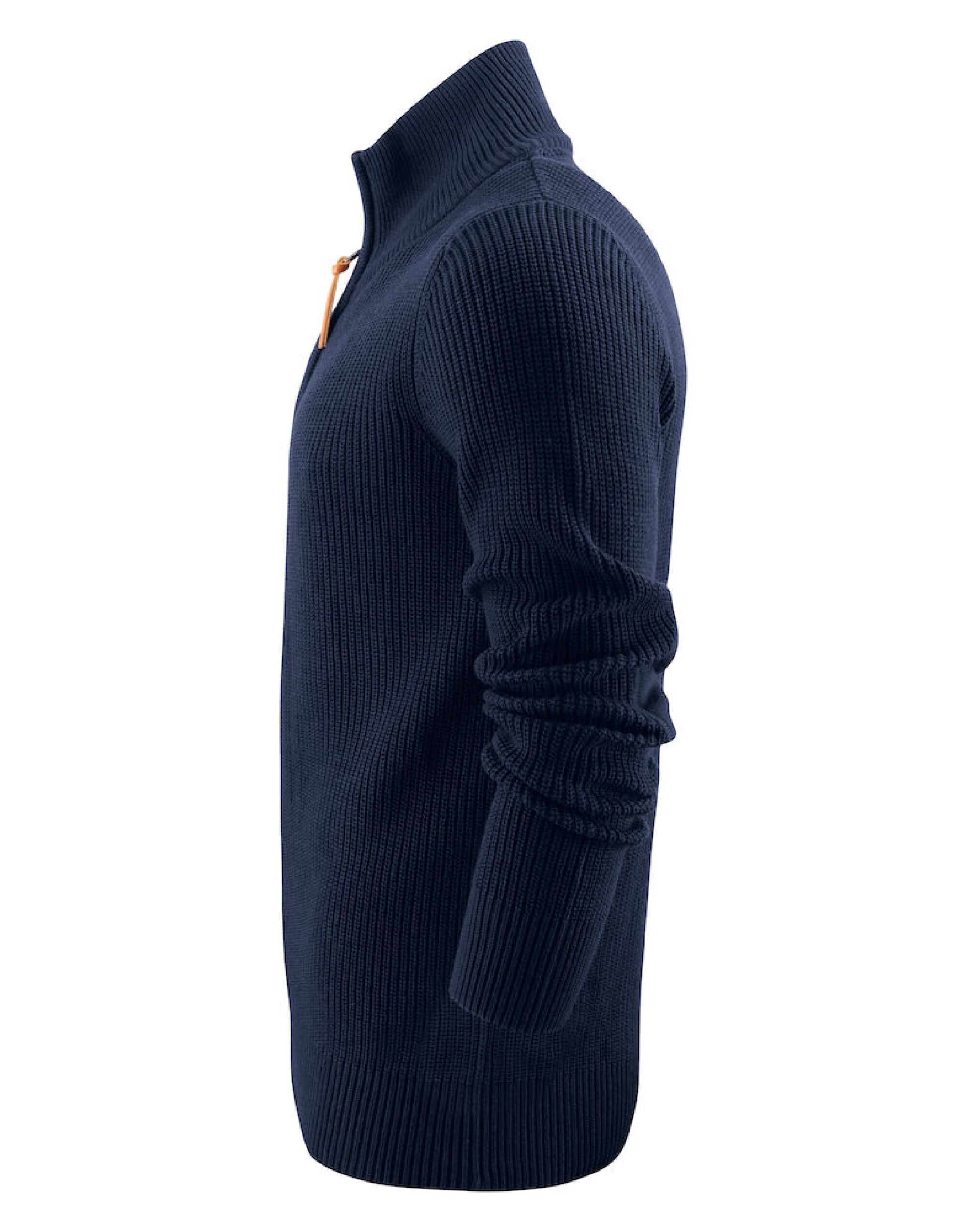 HAR2112505 Flatwillow Heavy Knit 1/2 Zip Sweater Navy