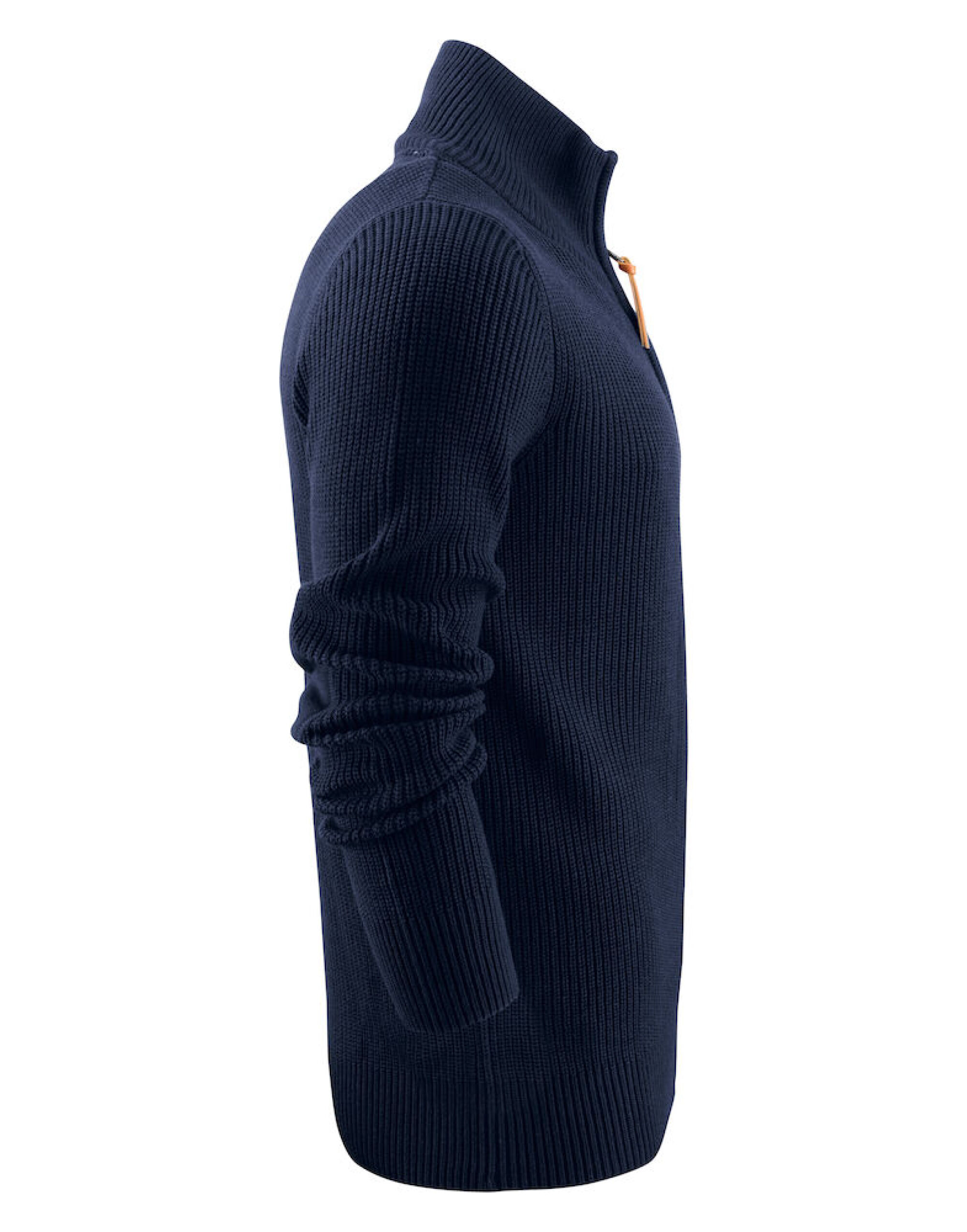 HAR2112505 Flatwillow Heavy Knit 1/2 Zip Sweater Navy