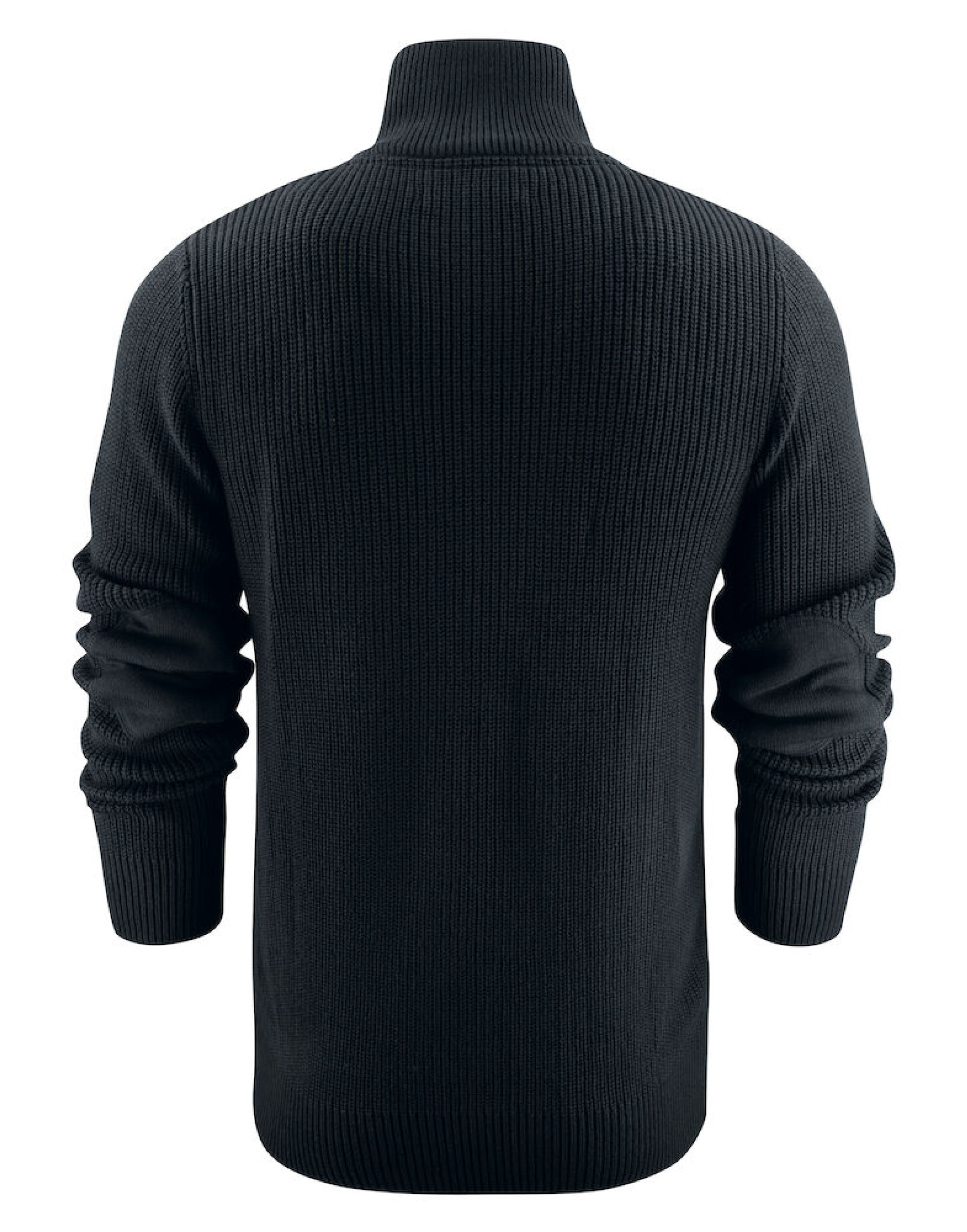 HAR2112505 Flatwillow Heavy Knit 1/2 Zip Sweater Black
