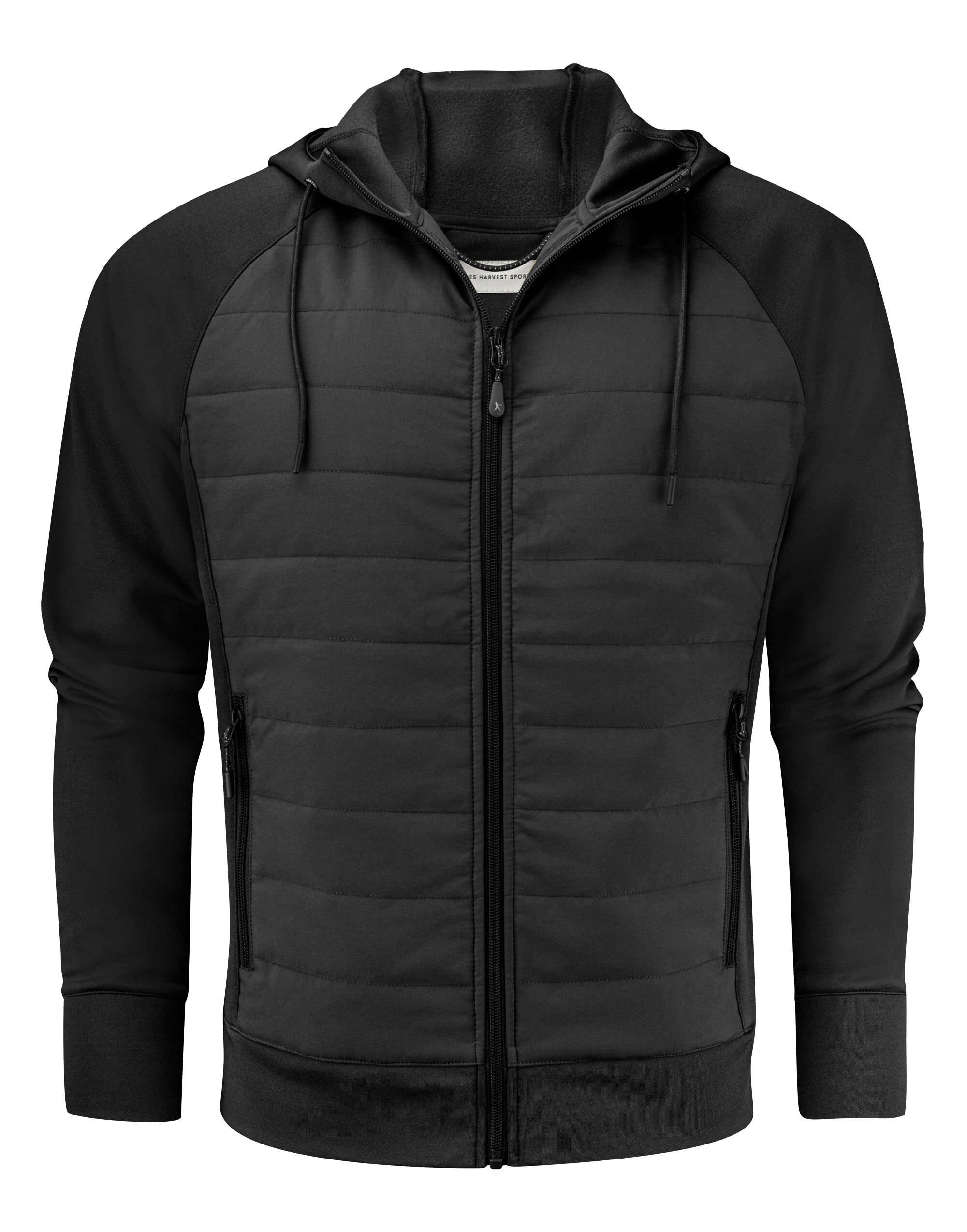 HAR2112032 Black Keyport Full Zip Hooded Hybrid Jacket