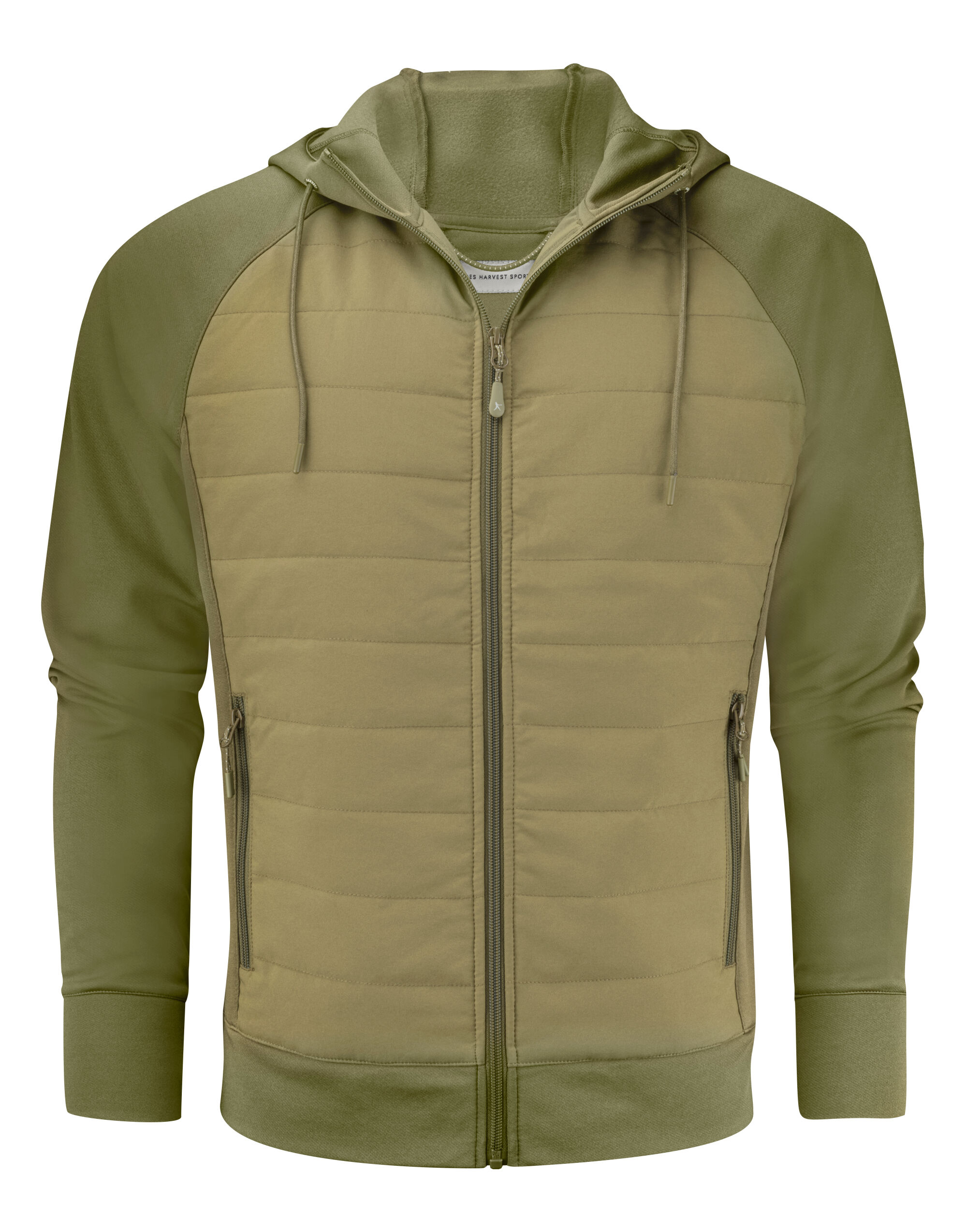 HAR2112032 Moss Green Keyport Full Zip Hooded Hybrid Jacket