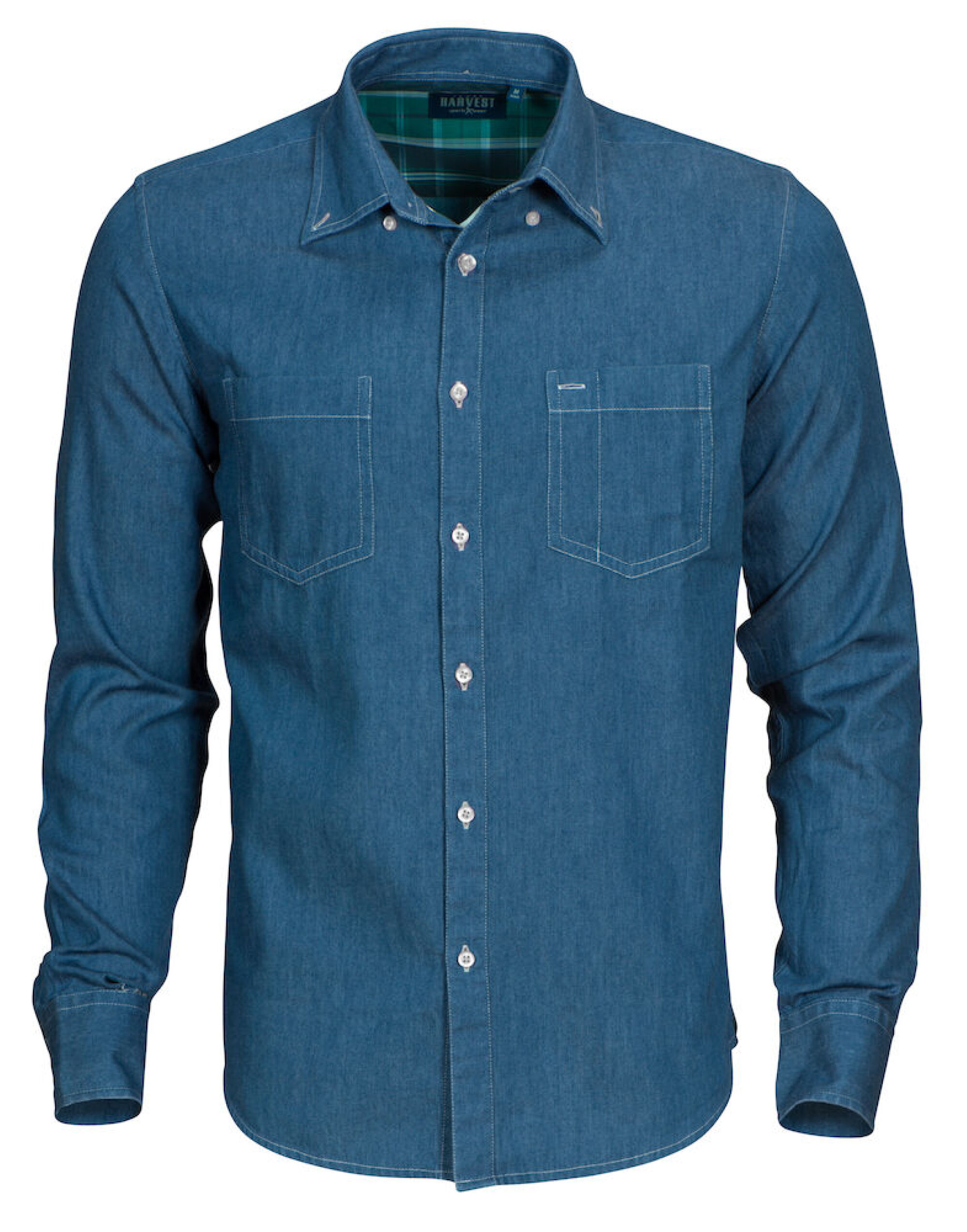 HAR2113035 Blue Denim Jupiter Denim Look Shirt