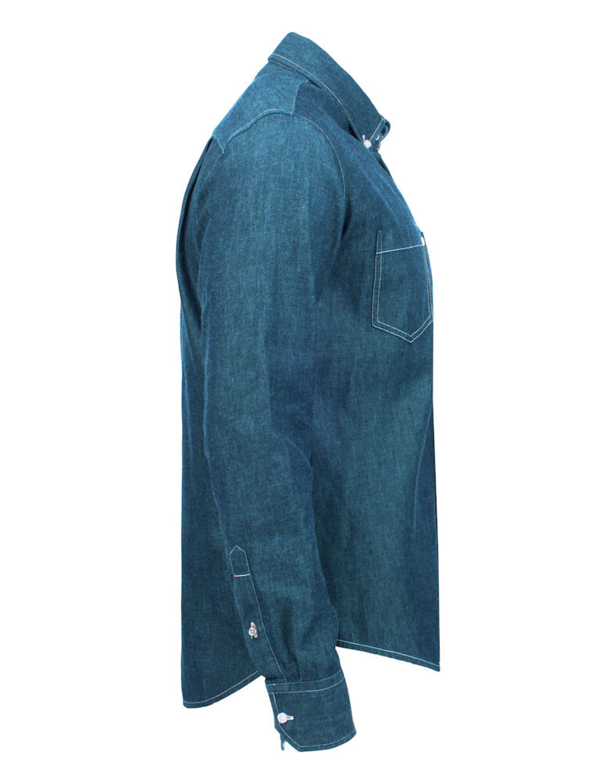 HAR2113035 Blue Denim Jupiter Denim Look Shirt