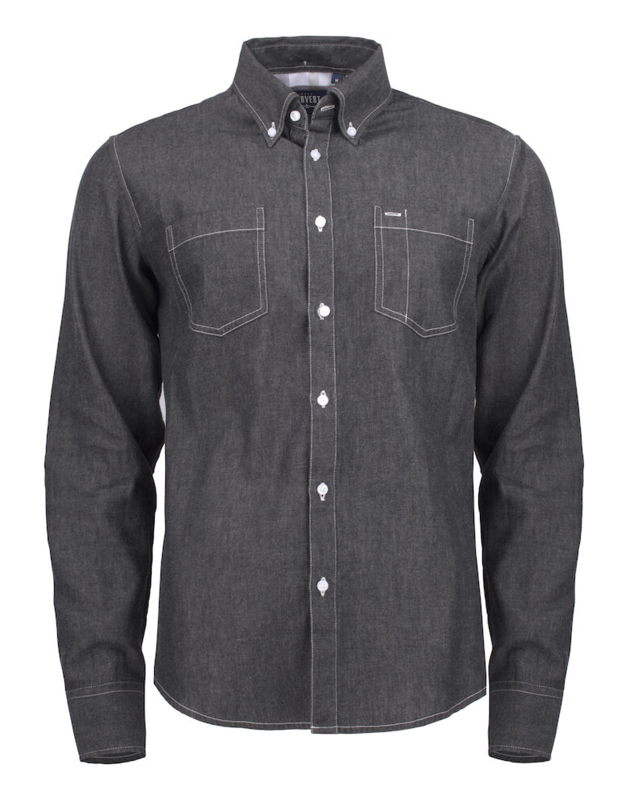 HAR2113035 Black Denim Jupiter Denim Look Shirt