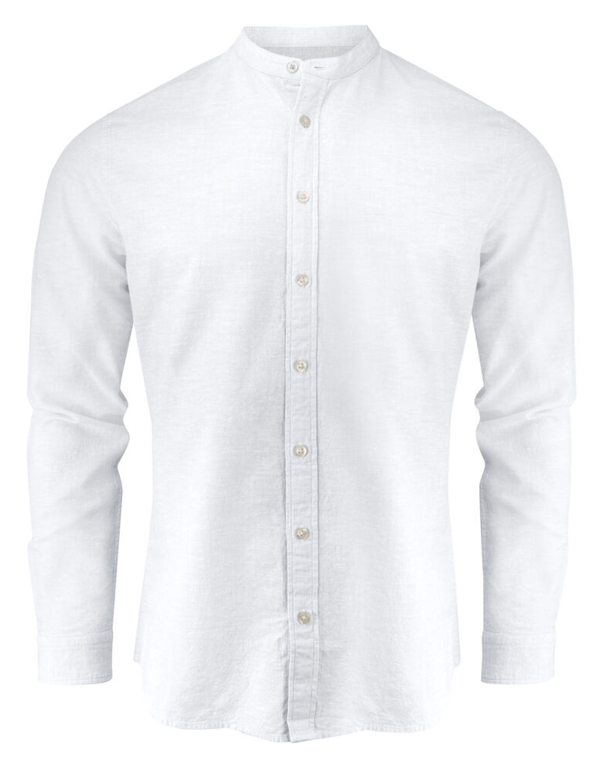 HAR2113041 White Townsend Linen-Blend Shirt