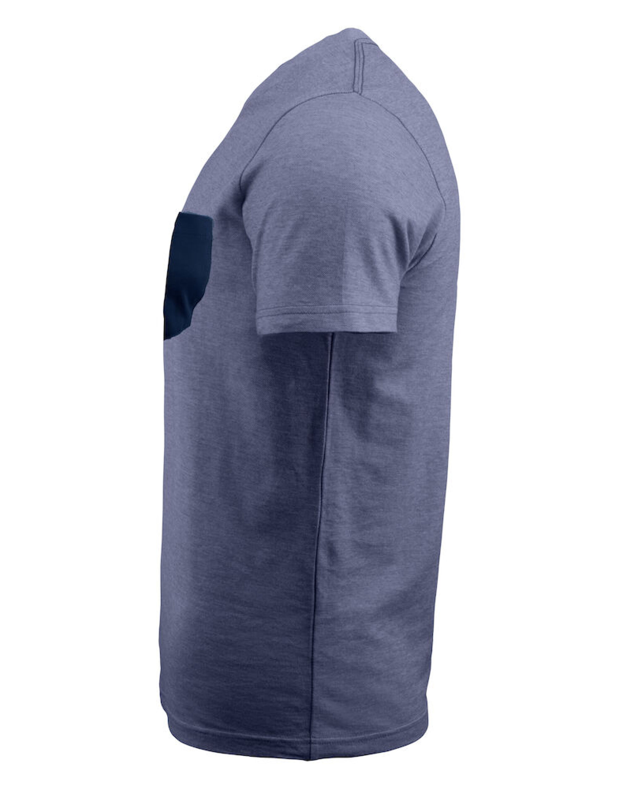 HAR2114008 Dark Blue Melange Portwillow Pocket T-Shirt