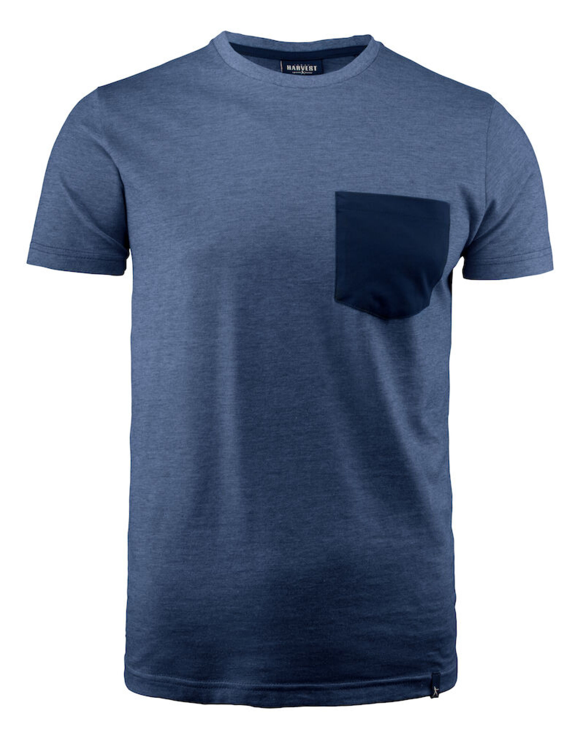 HAR2114008 Dark Blue Melange Portwillow Pocket T-Shirt