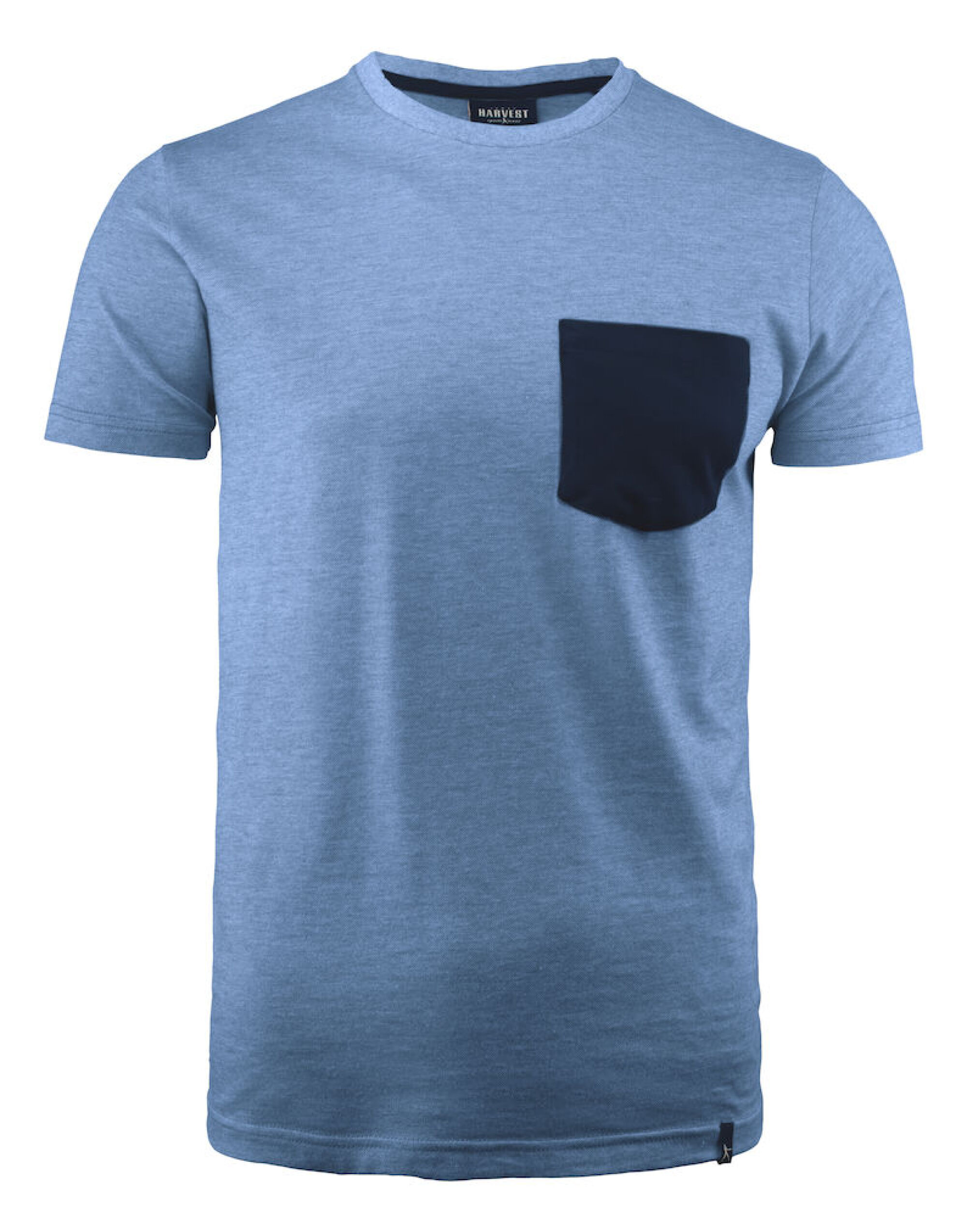 HAR2114008 Light Blue Melange Portwillow Pocket T-Shirt
