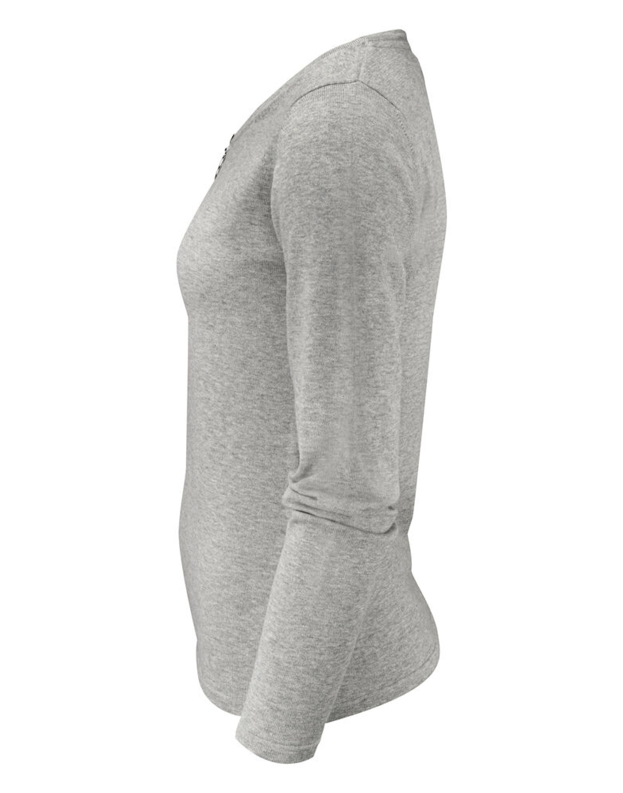 HAR2122511 Grey Melange Ladies Knitted Cardigan