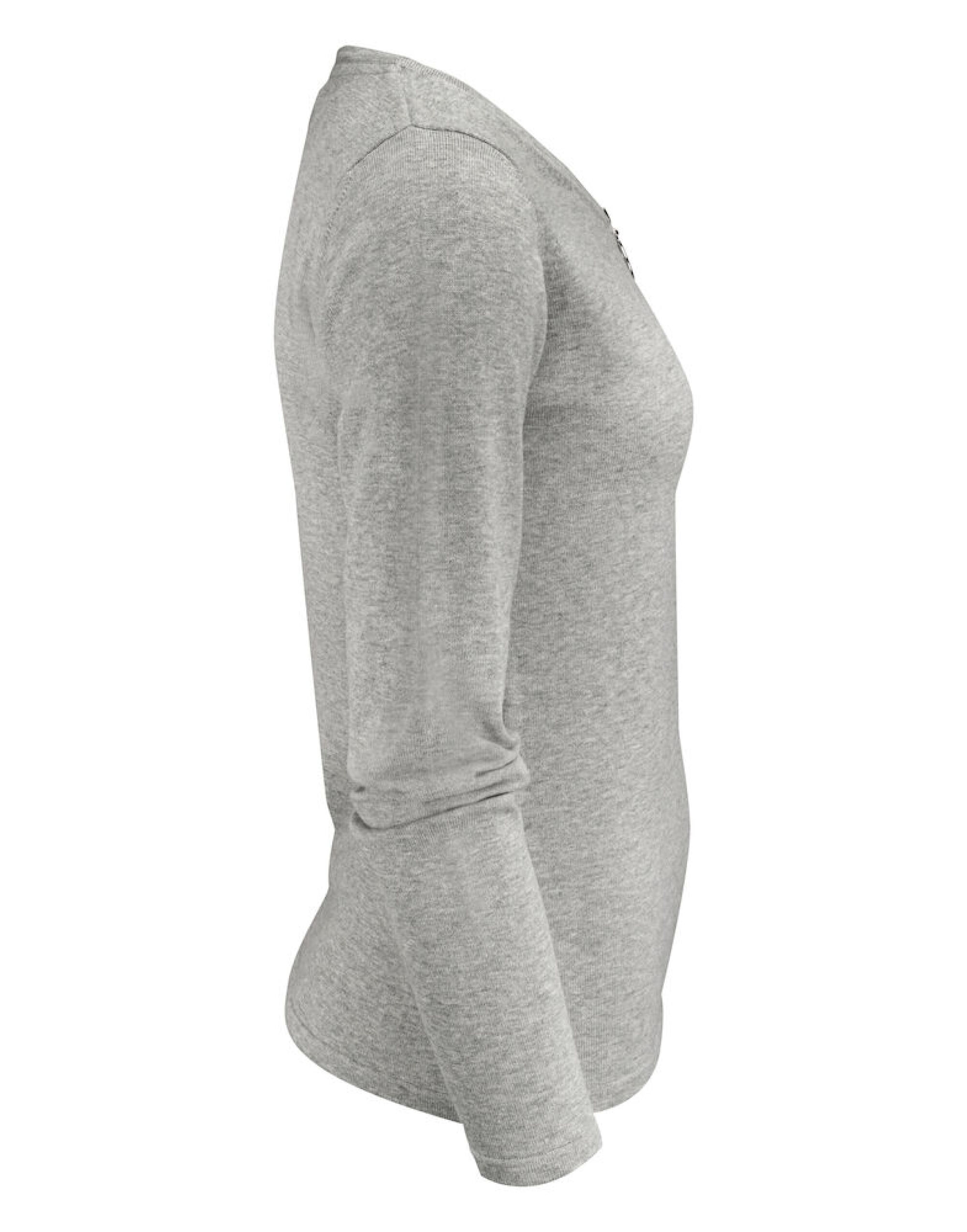 HAR2122511 Grey Melange Ladies Knitted Cardigan