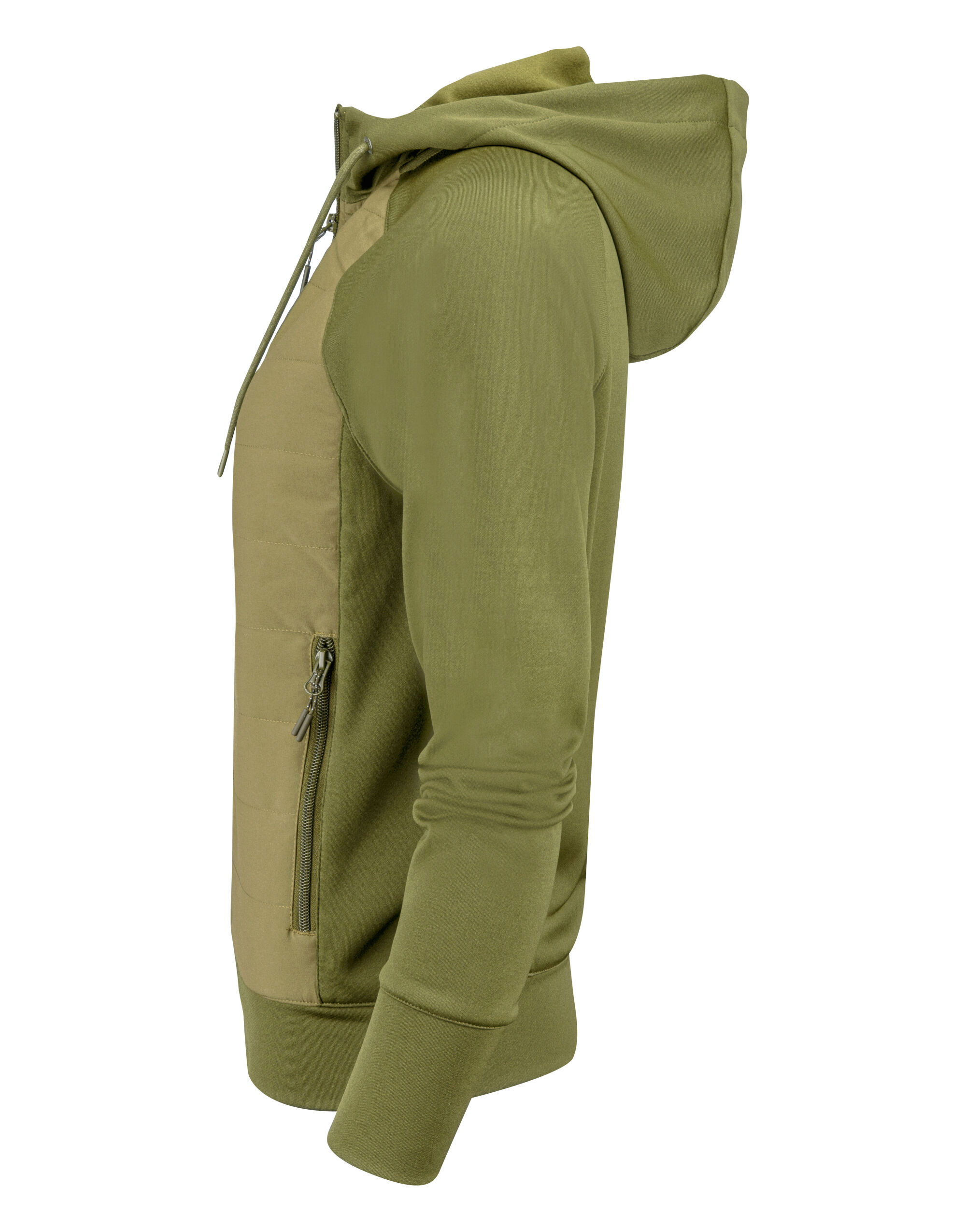 HAR2122044 Moss Green Ladies Keyport Full Zip Hooded Hybrid Jacket