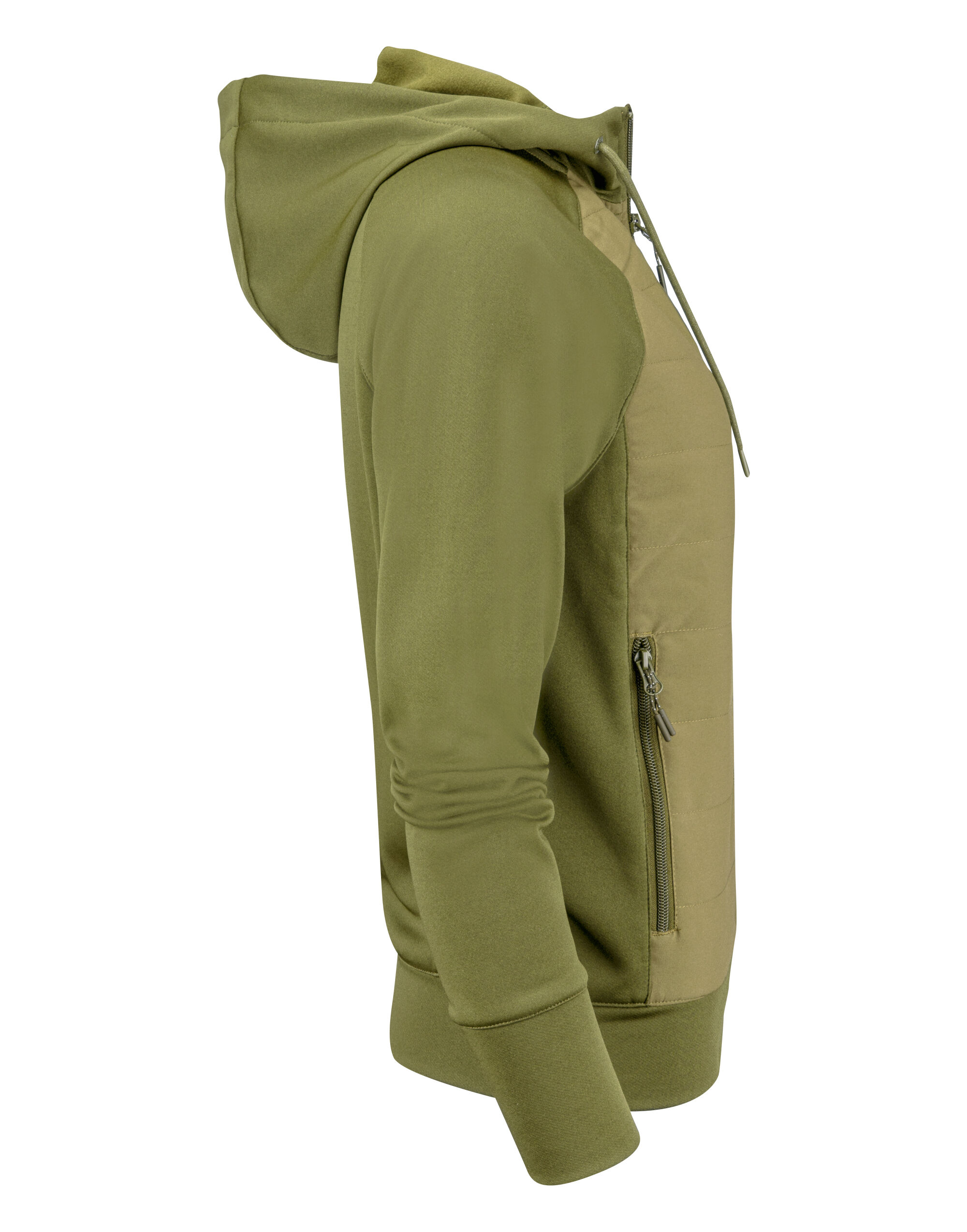 HAR2122044 Moss Green Ladies Keyport Full Zip Hooded Hybrid Jacket