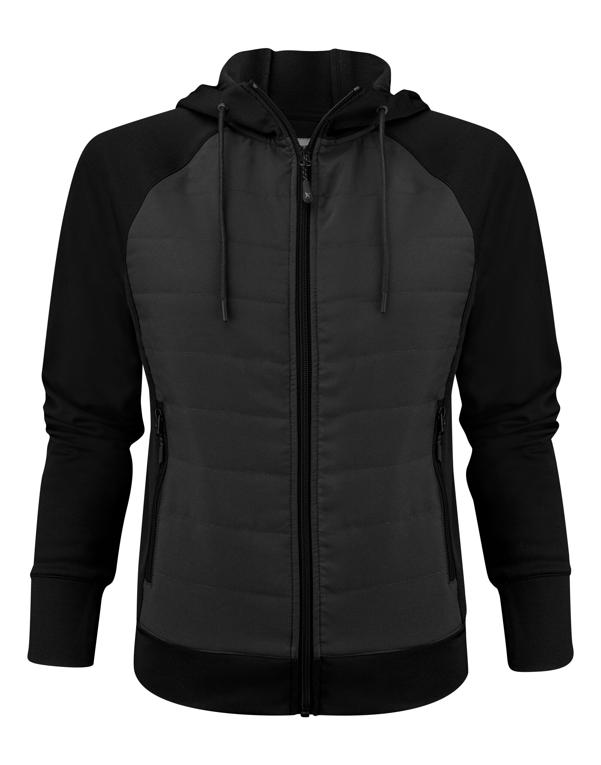 HAR2122044 Black Ladies Keyport Full Zip Hooded Hybrid Jacket