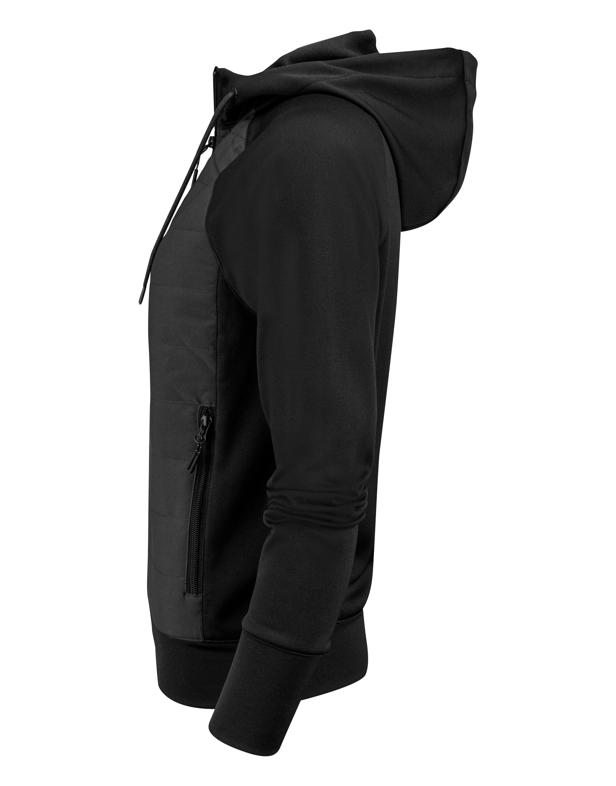 HAR2122044 Black Ladies Keyport Full Zip Hooded Hybrid Jacket