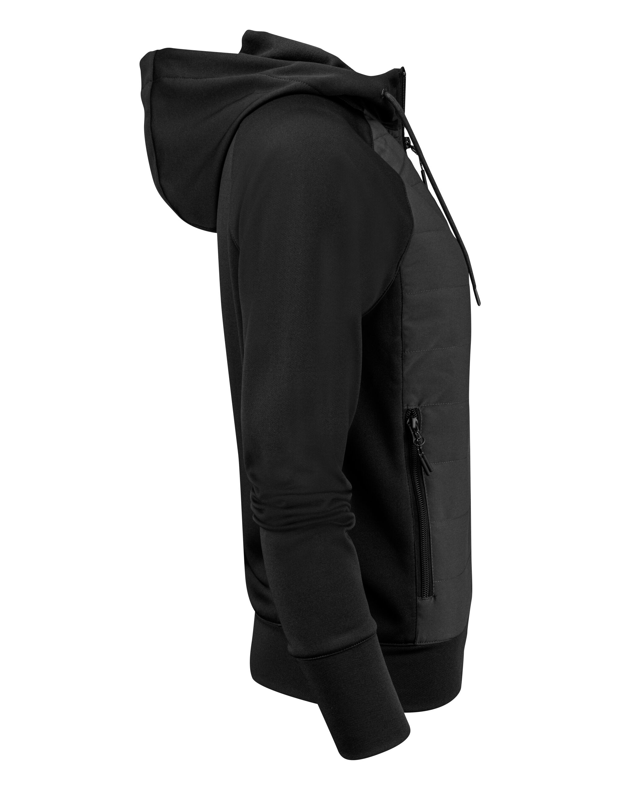 HAR2122044 Black Ladies Keyport Full Zip Hooded Hybrid Jacket