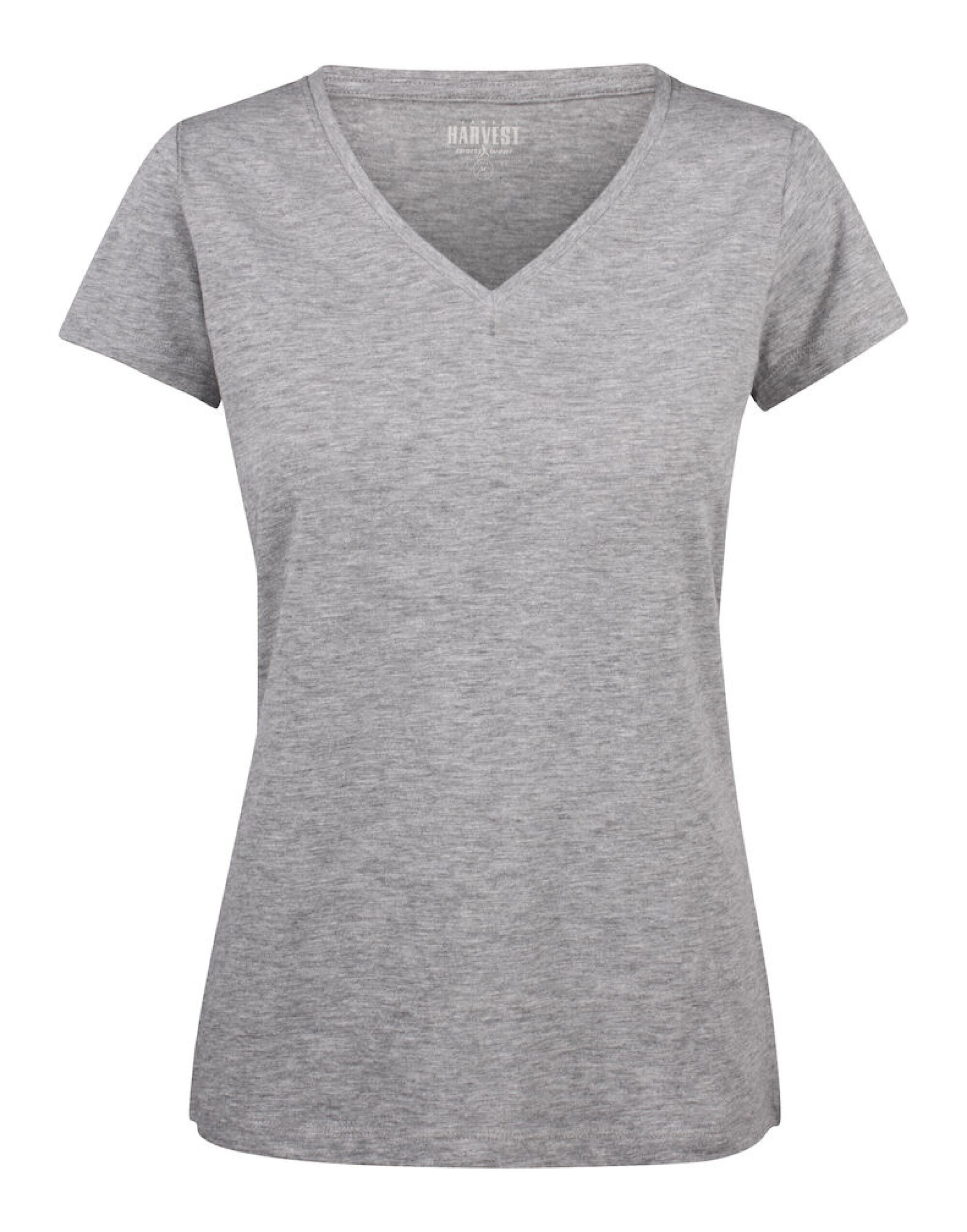 HAR2124006 Whailford V-Neck Ladies T Grey Melange