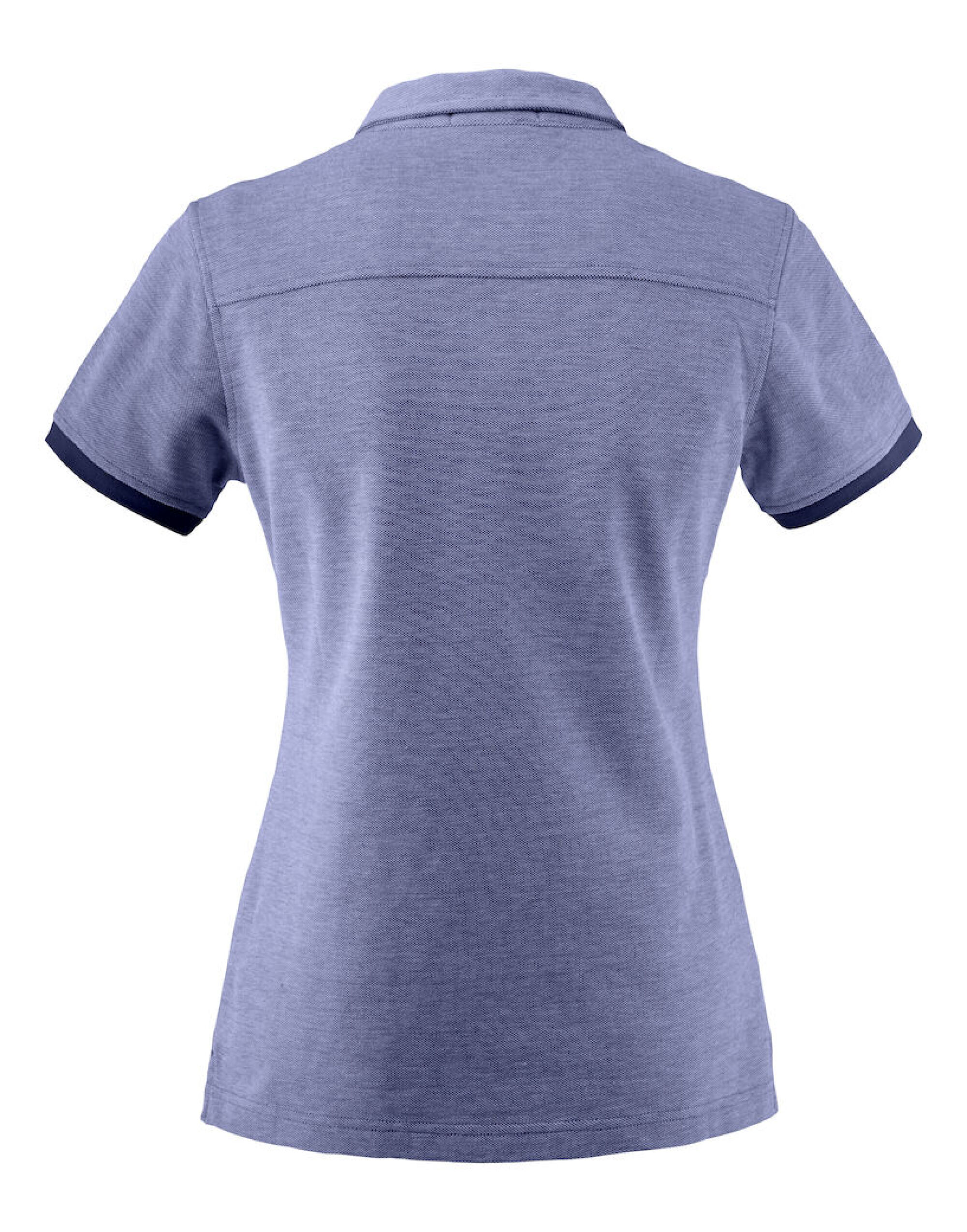 HAR2125031 Larkford Ladies Pique Polo Dark Blue Melange