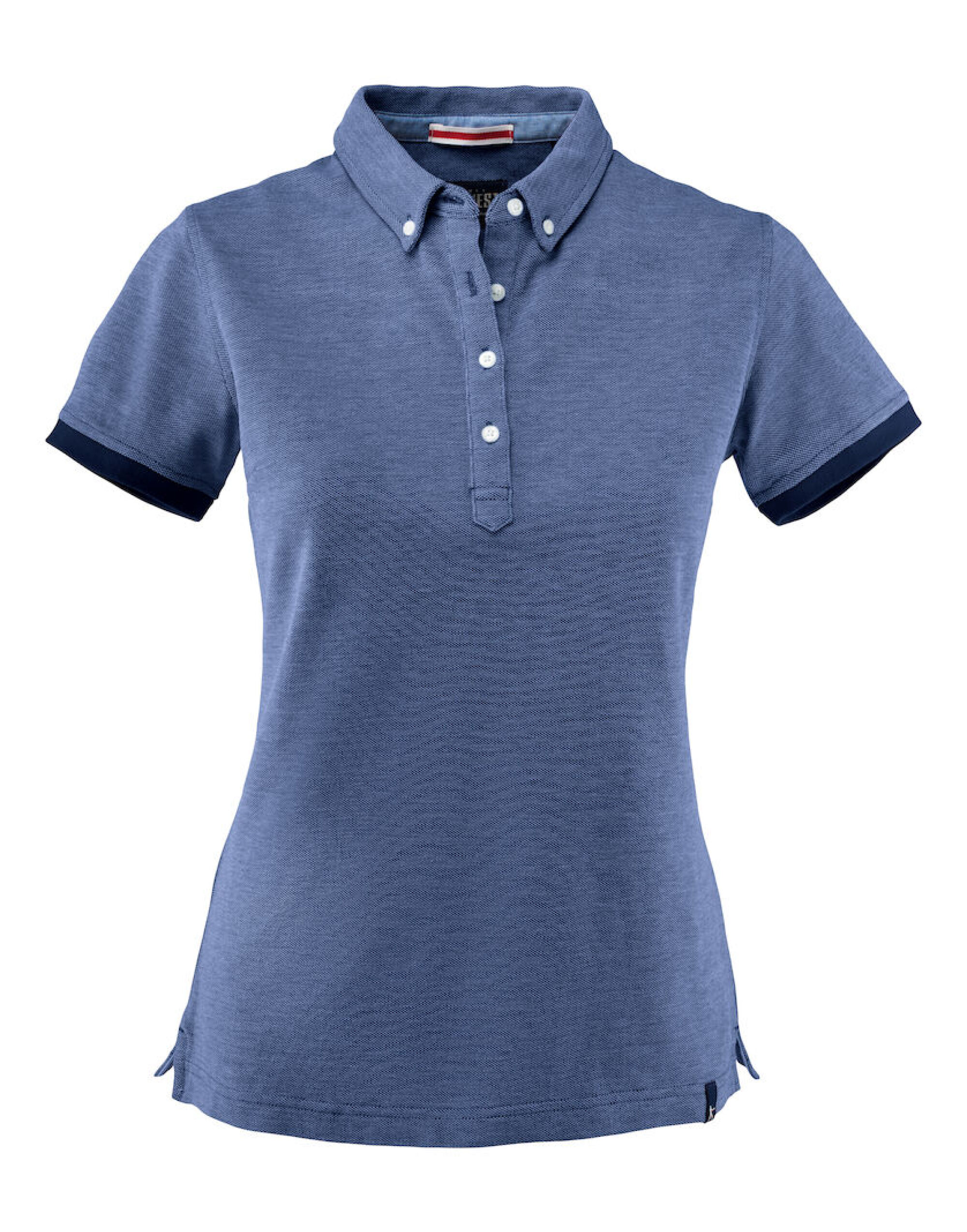 HAR2125031 Larkford Ladies Pique Polo Dark Blue Melange