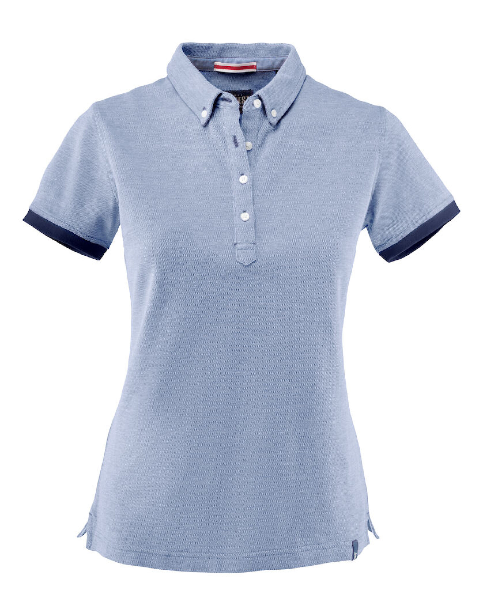HAR2125031 Larkford Ladies Pique Polo Light Blue Melange