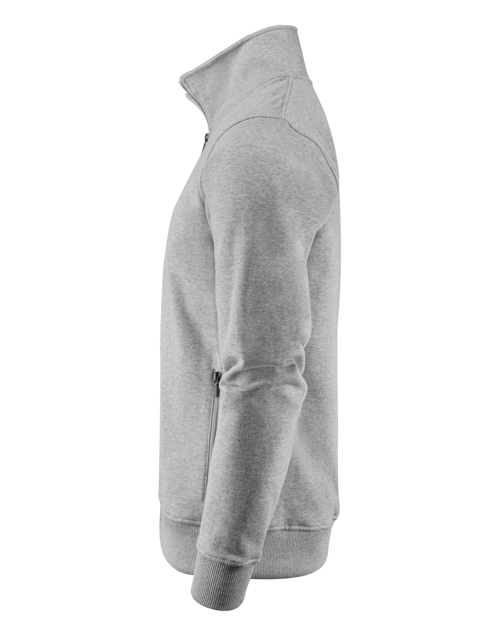 HAR2132026 Grey Melange Melville Heights Full Zip Sweater