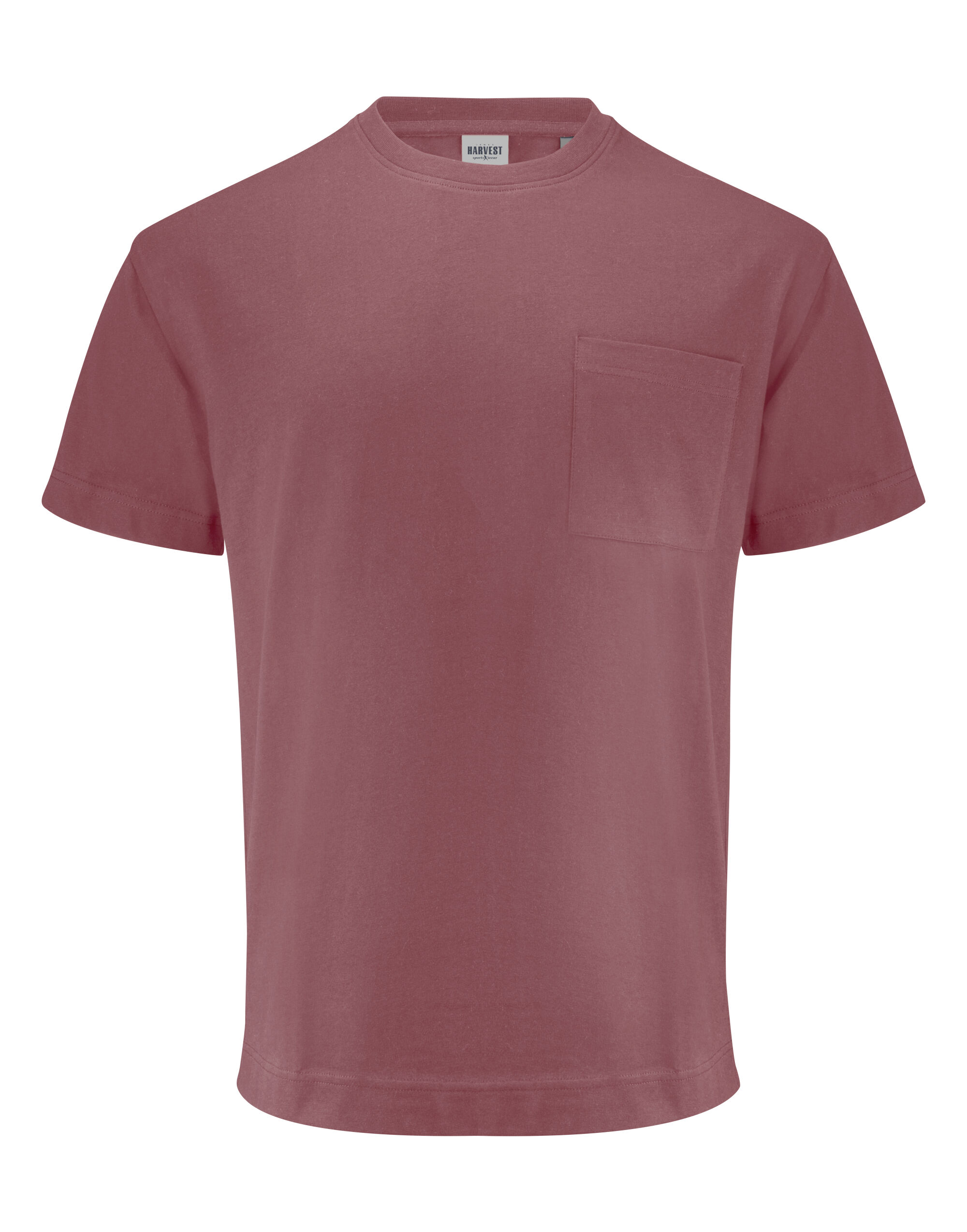 HAR2134019 Devons Pocket Unisex T-Shirt Dusty Red