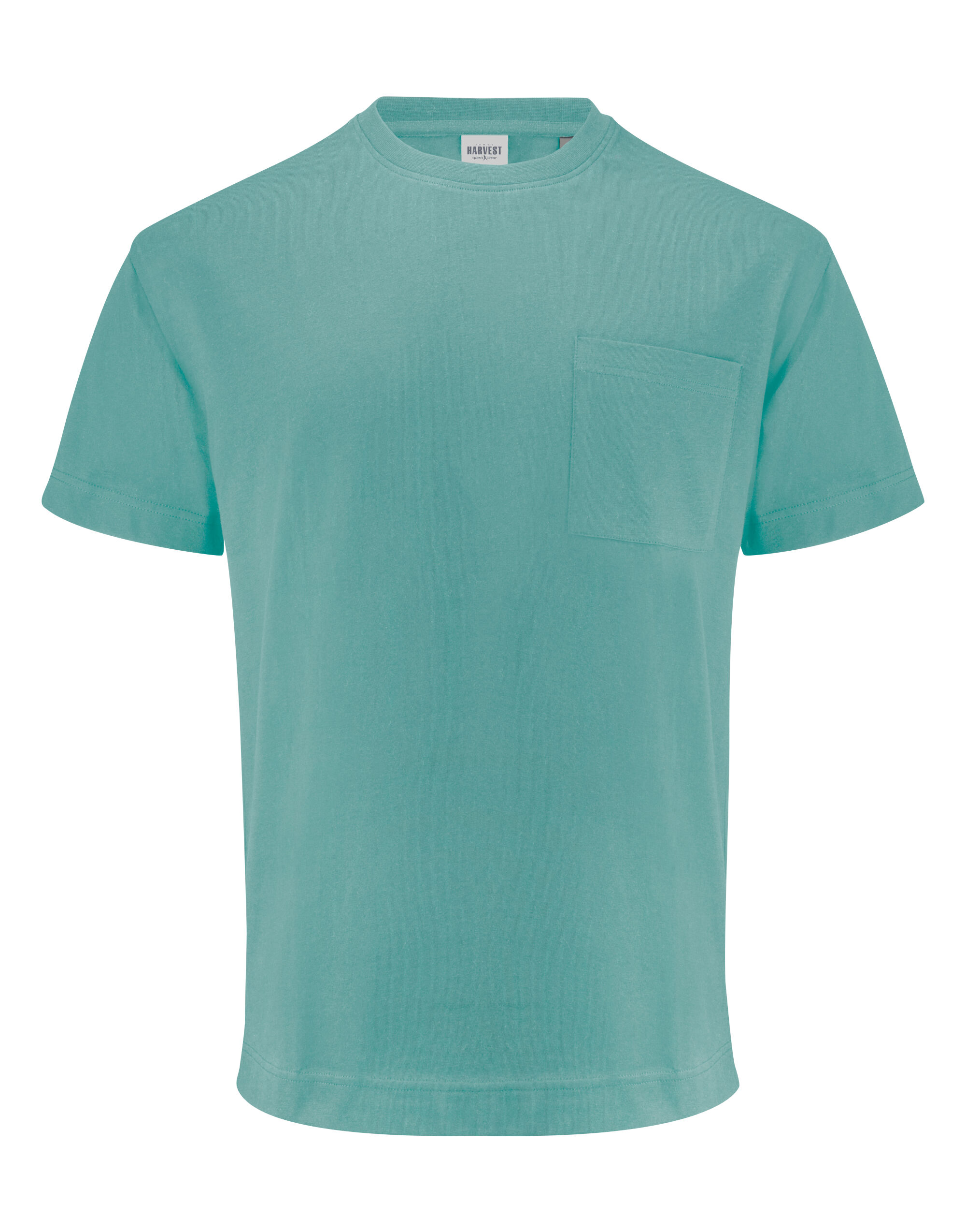HAR2134019 Devons Pocket Unisex T-Shirt Aloe Green