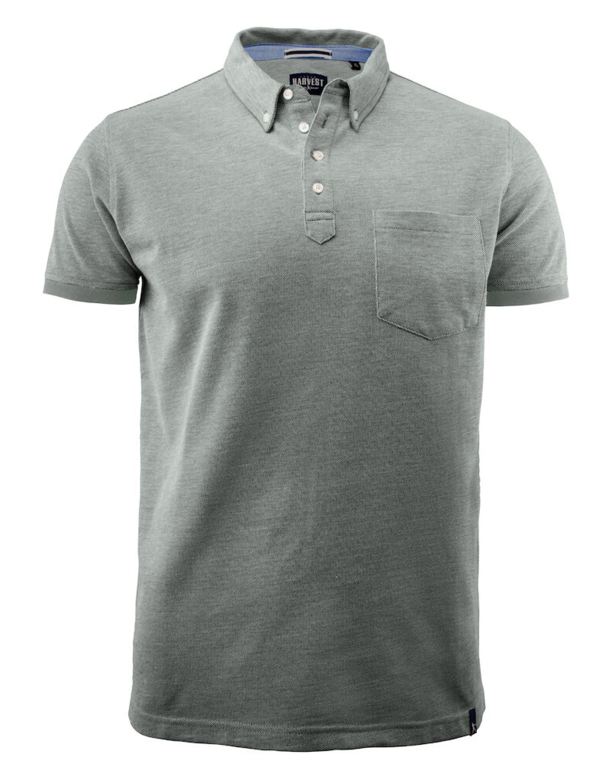 HAR2135030 Larkford Pique Polo Shirt Grey Melange