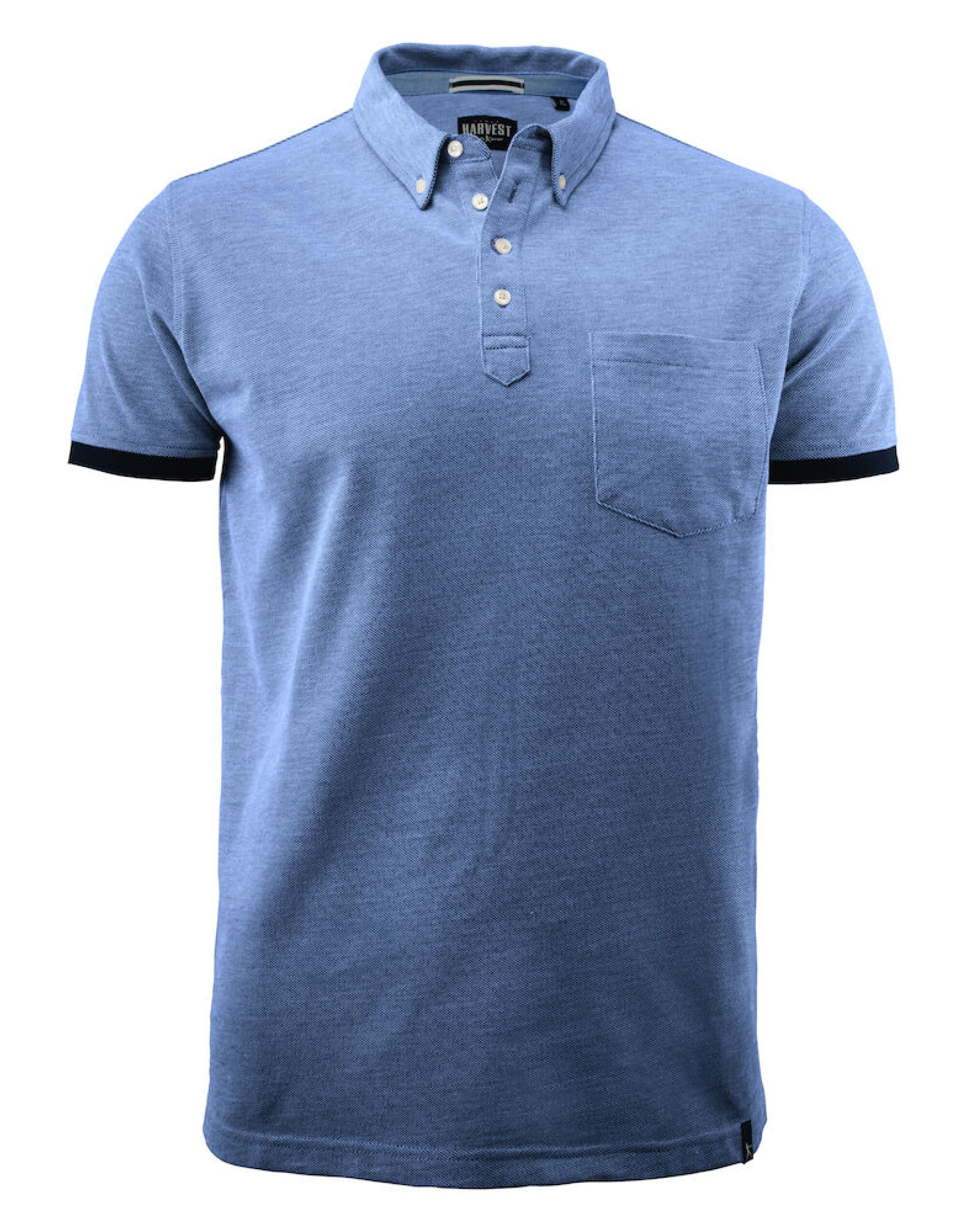 HAR2135030 Larkford Pique Polo Shirt Light Blue Melange HAR2135030 Larkford Pique Polo Shirt Light Blue Melange