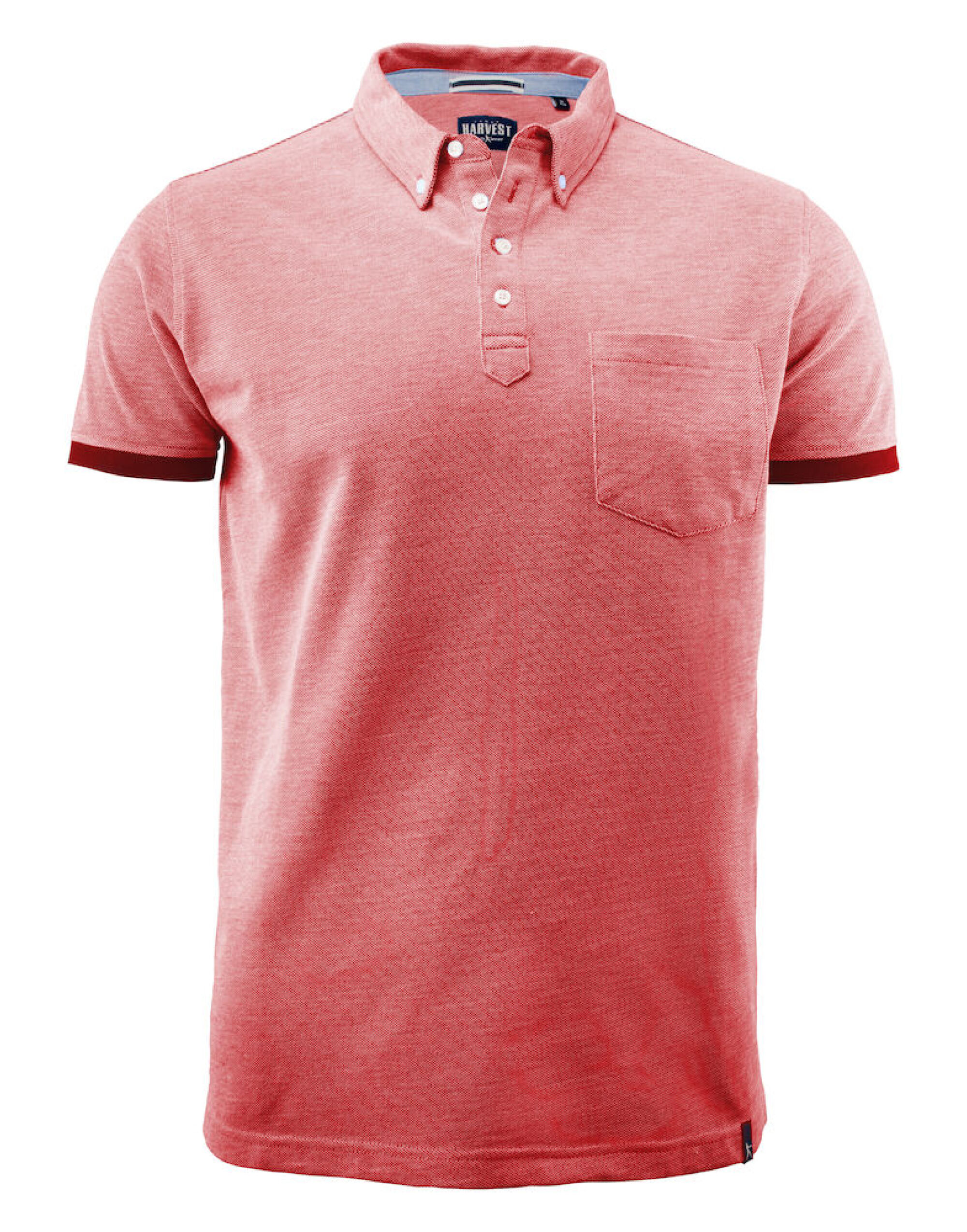 HAR2135030 Larkford Pique Polo Shirt Red Melange
