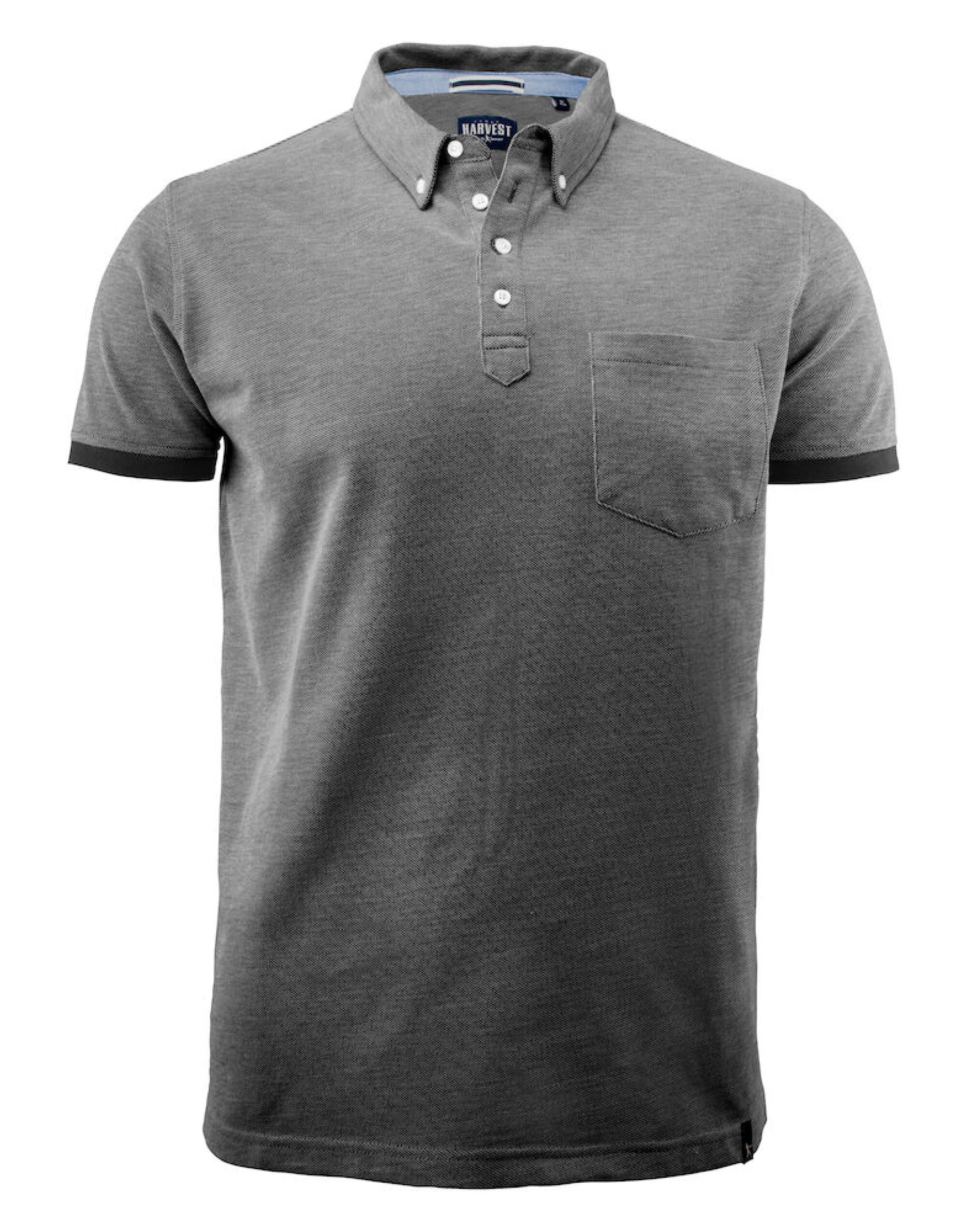 HAR2135030 Black Melange Larkford Pique Polo Shirt