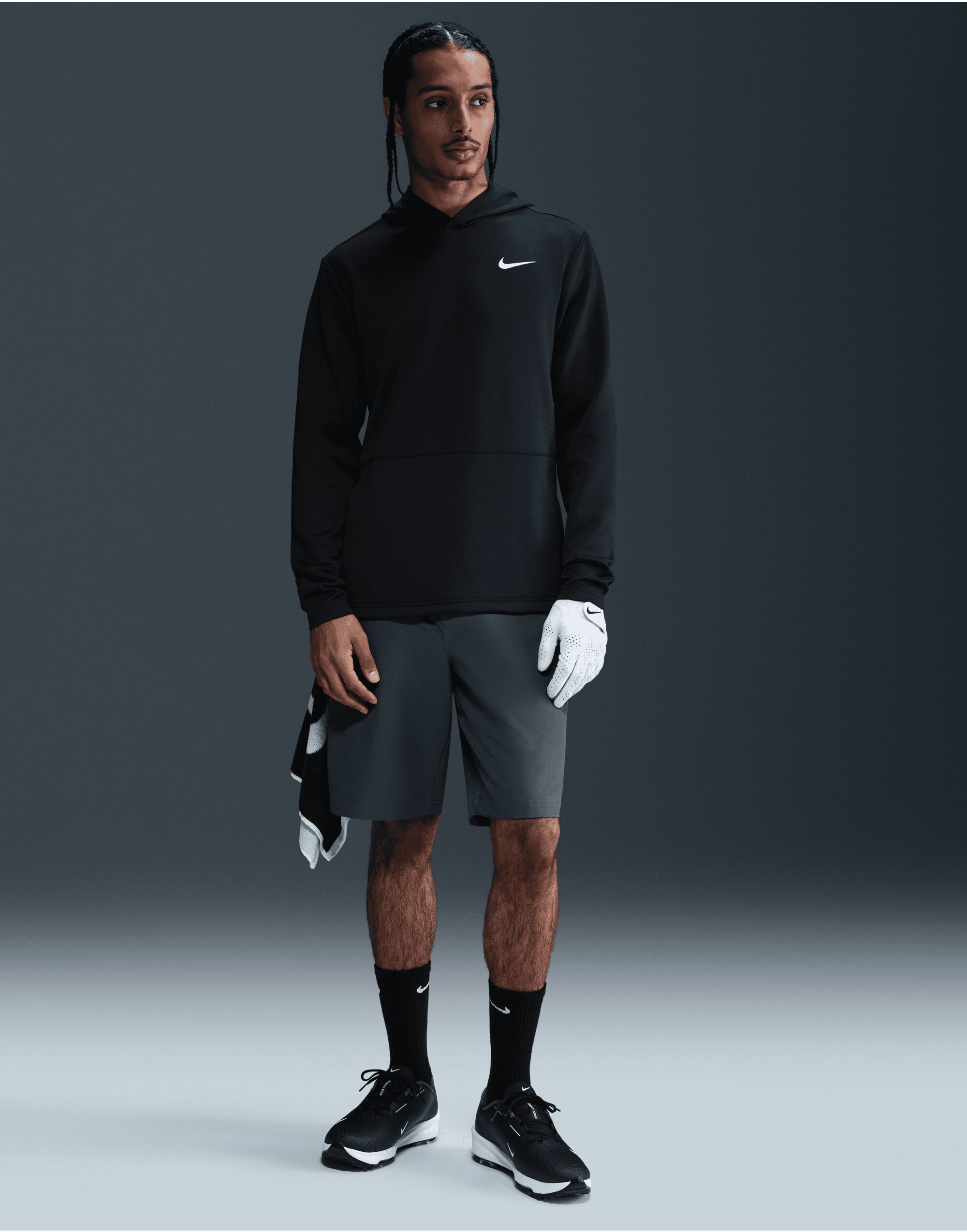 HM5645 Black/Black/White Dri-FIT Therma Flex Hoody