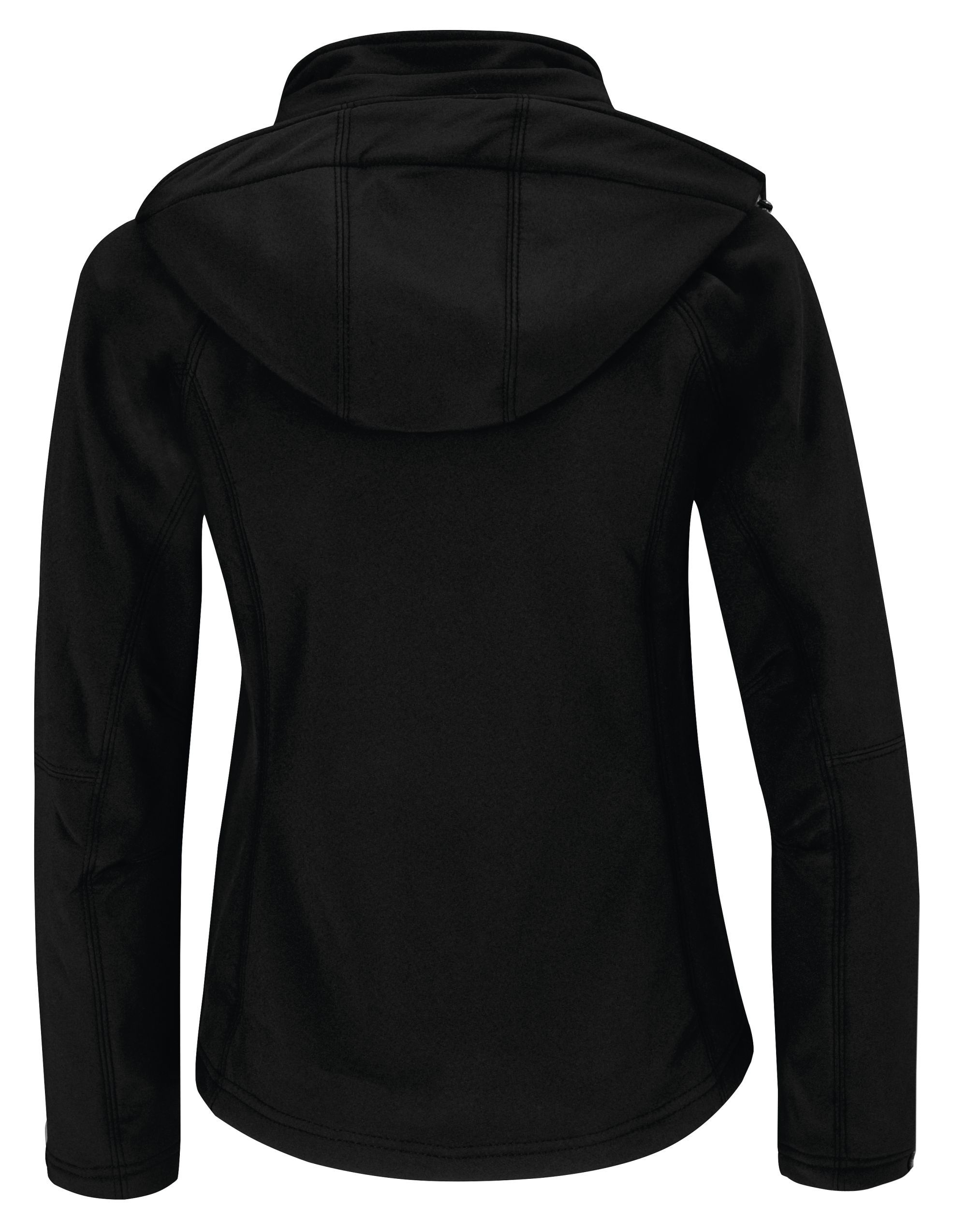 JW937 Black Women’s Hooded 3-Layer Softshell