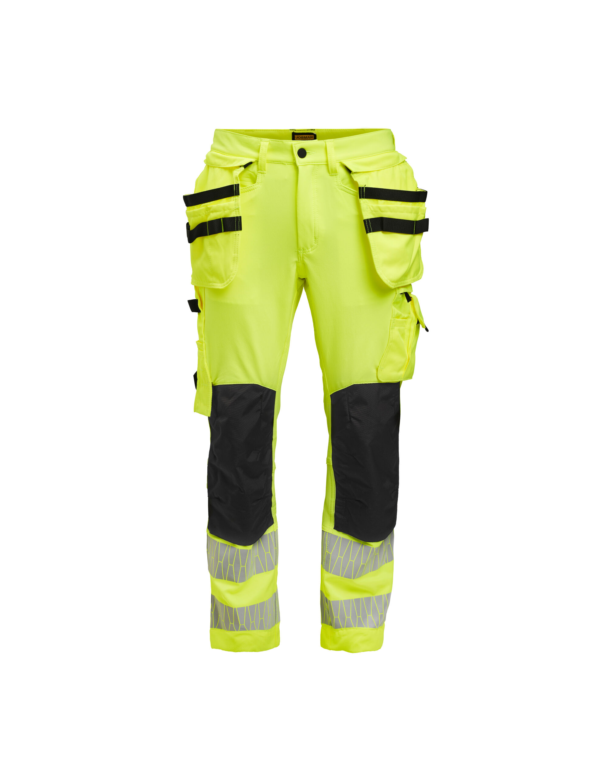 JM2291 Craftsman Trousers Stretch Hi-Vis Yellow/Black